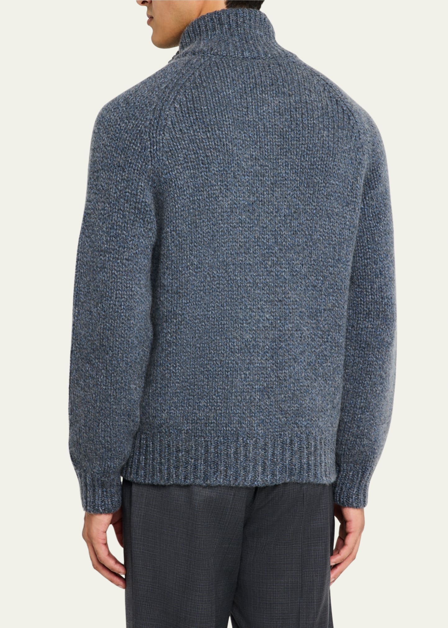 Men's Cashmere Mouline Zip Sweater - 3