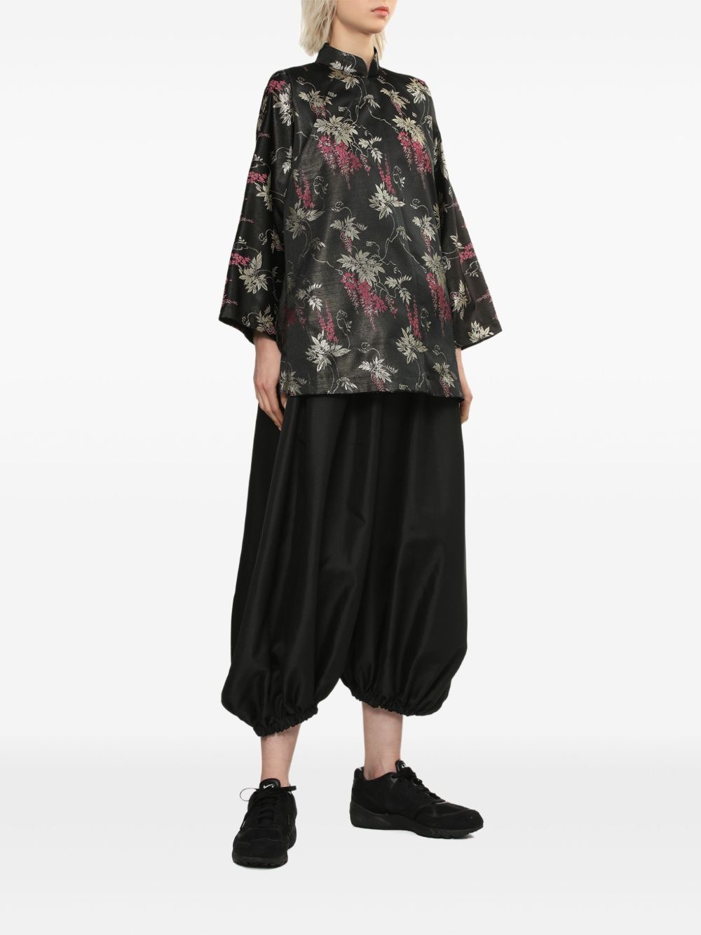 floral-print mandarin-collar blouse - 2