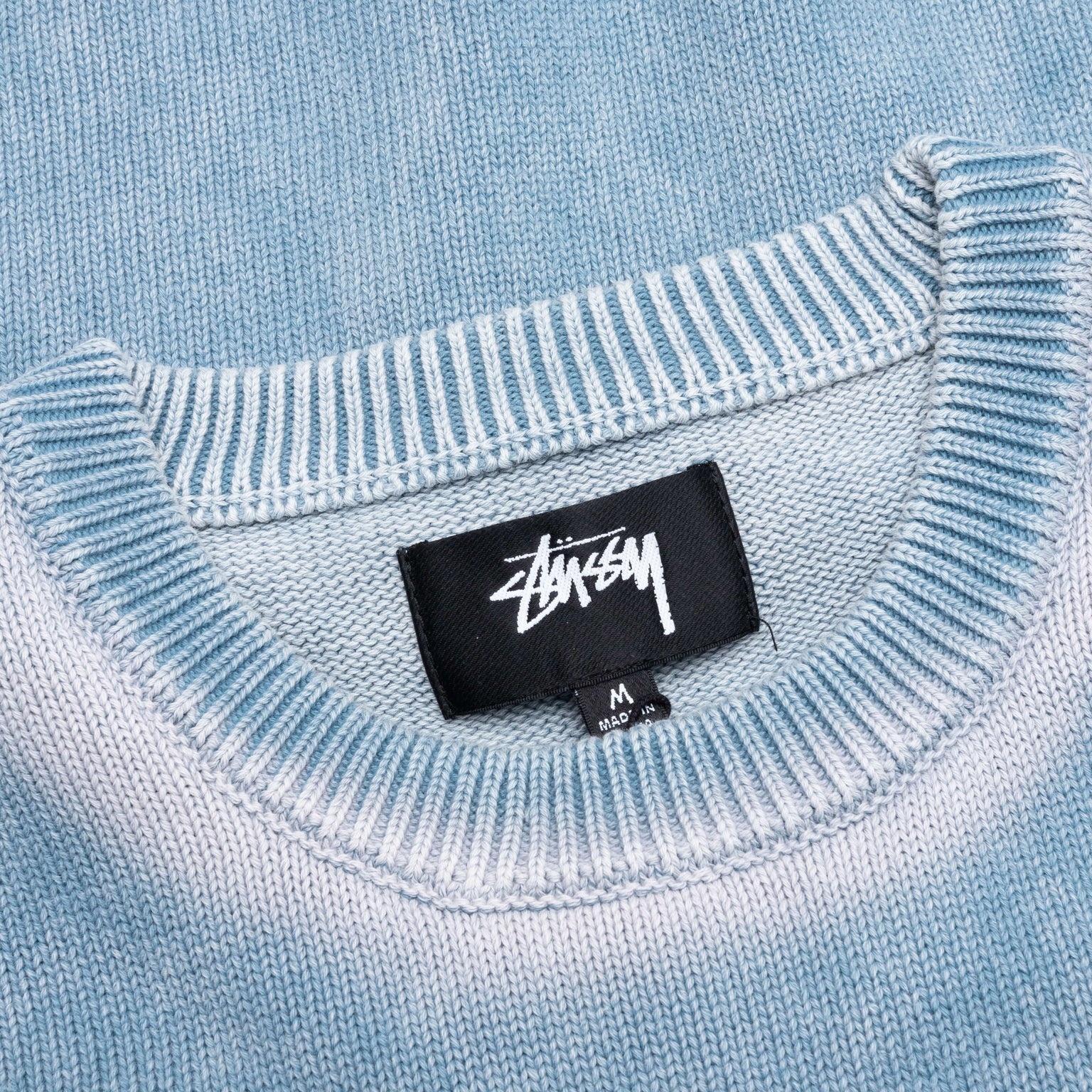 Stüssy FADED COTTON CREW - BLUE | REVERSIBLE