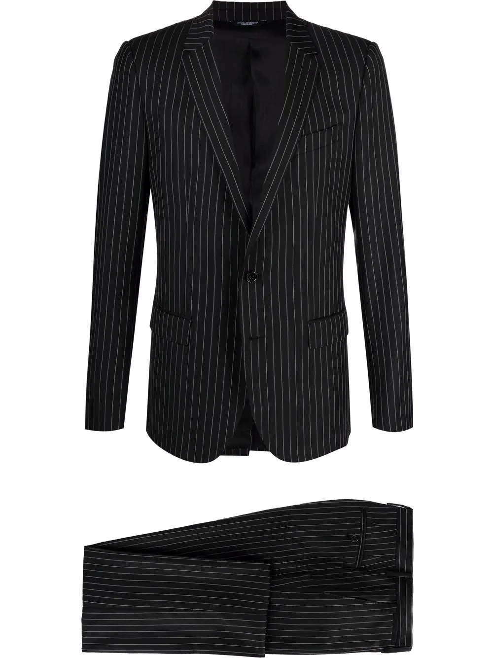 single-breasted pinstripe blazer - 1