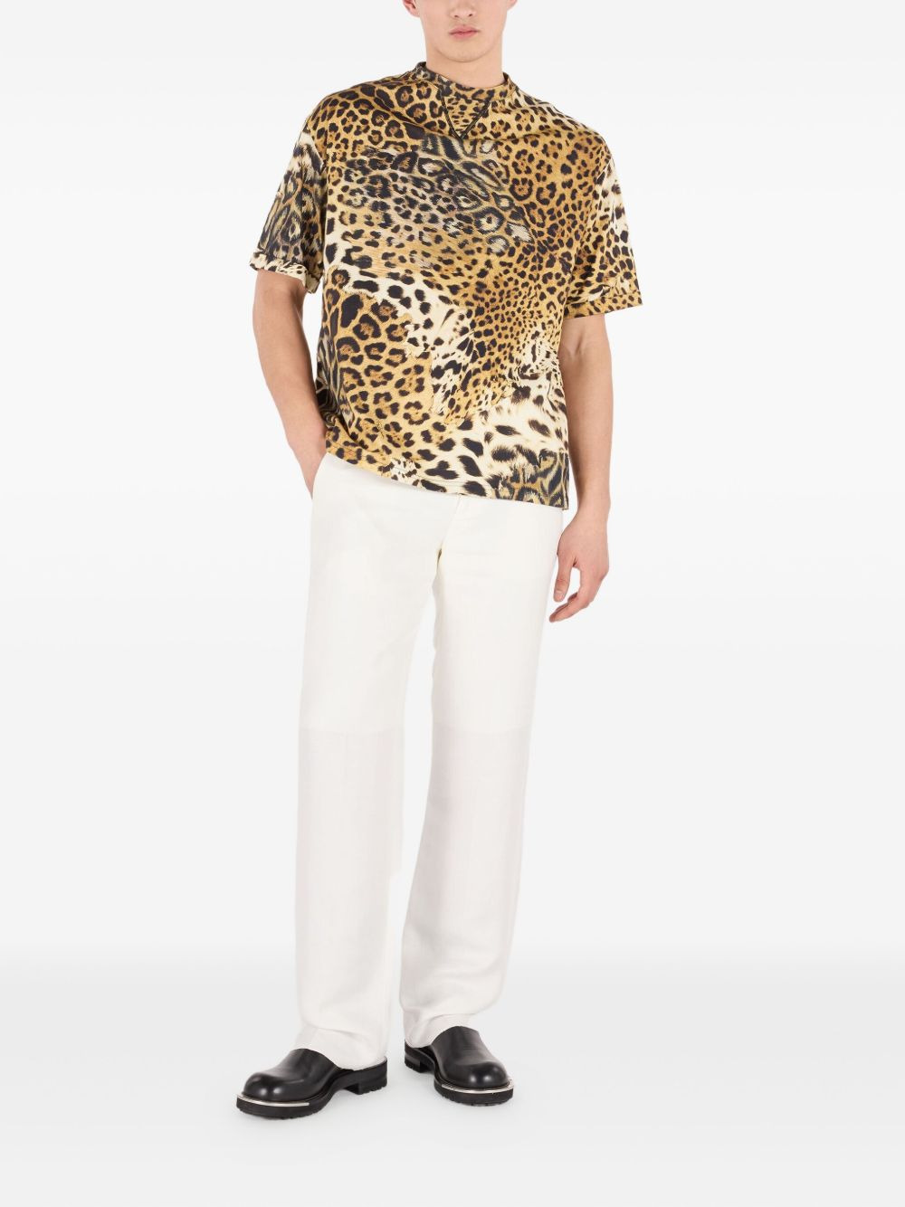 animal-print cotton T-shirt - 2
