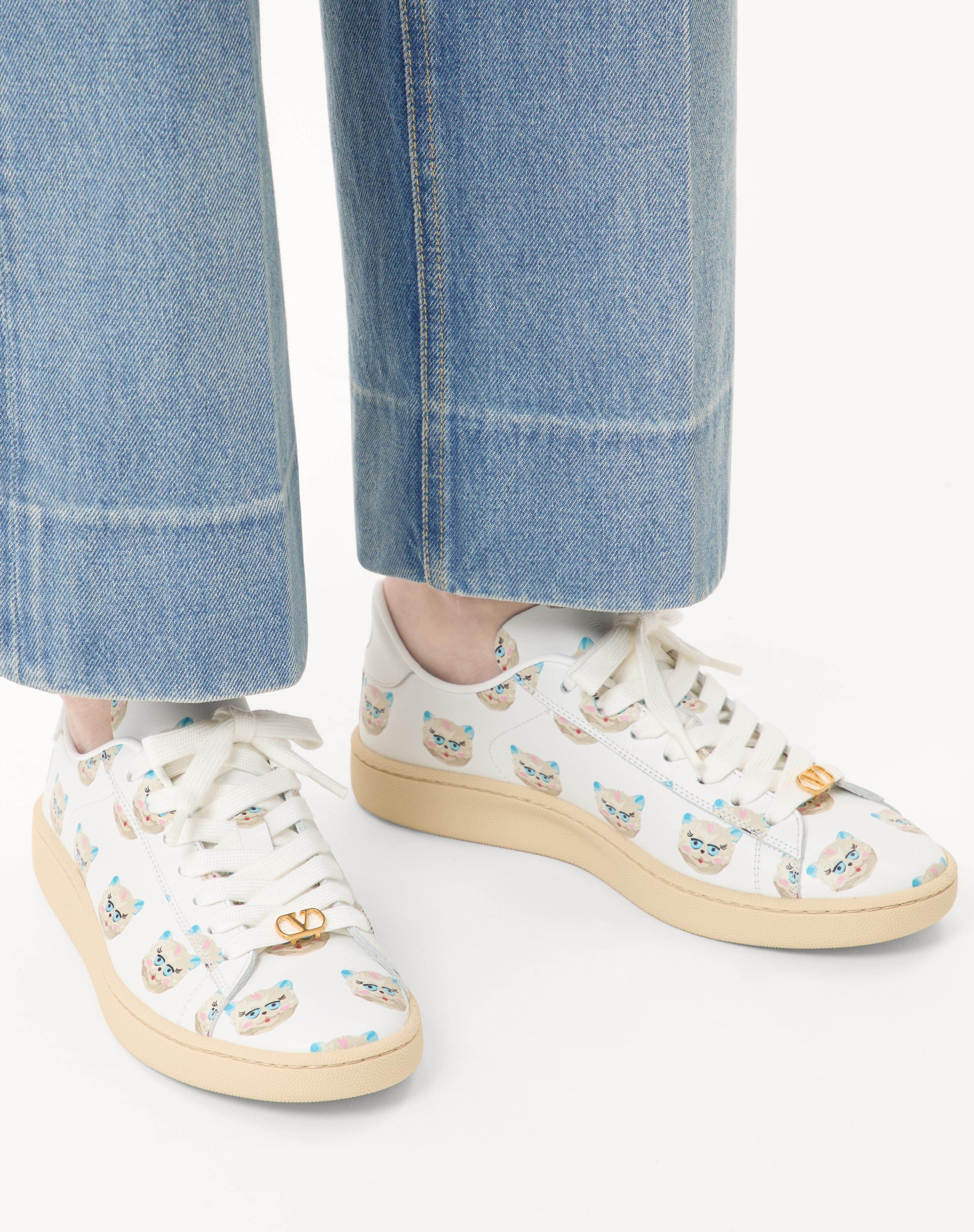 ROYCO SNEAKER IN NAPPA CALFSKIN WITH LE CHAT DE LA MAISON MOTIF - 2