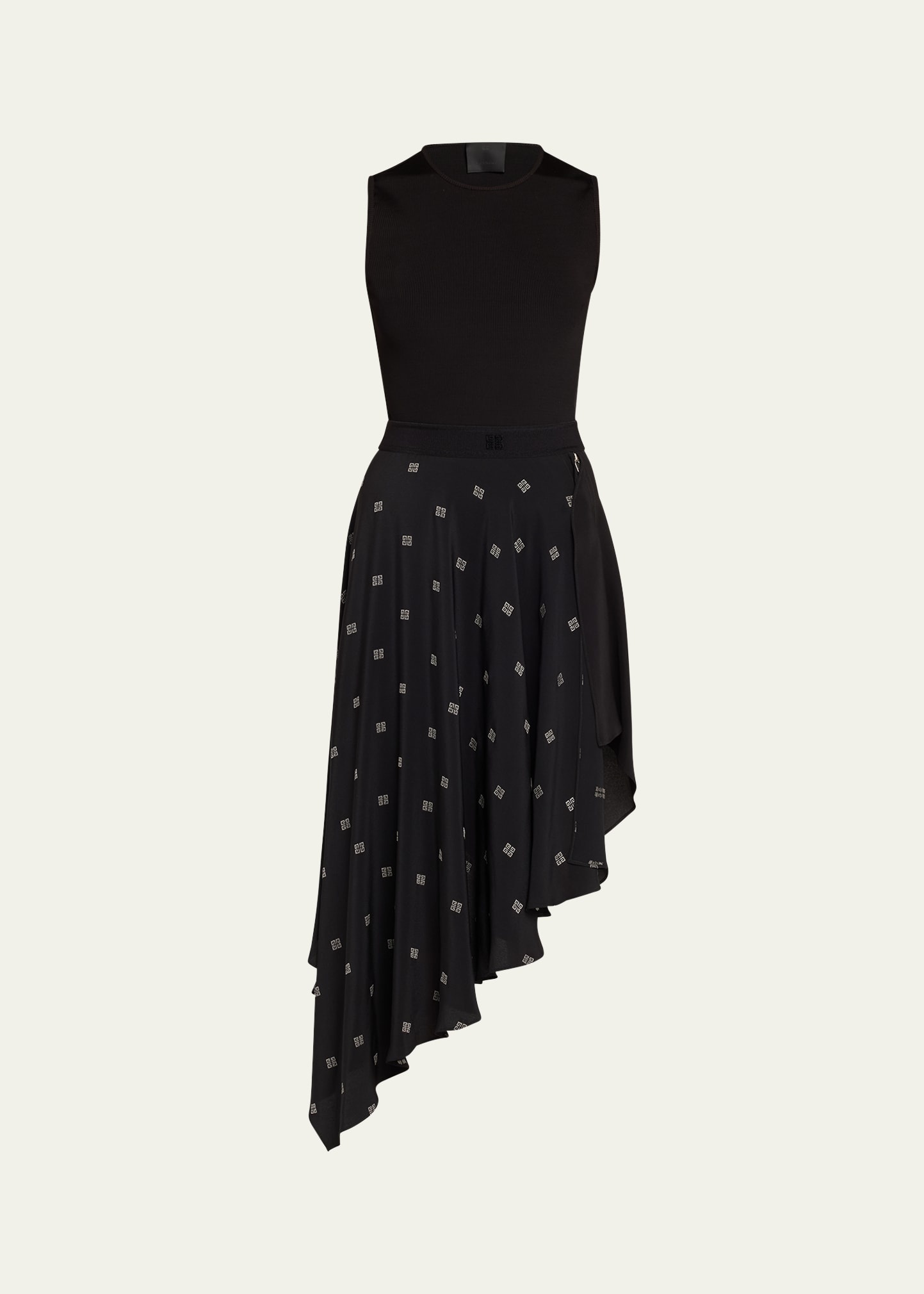 オールインワン・サロペット Givenchy Midi Dress With 4G Pattern And Sheer Sleeves Givenchy Dress With 4G Pattern And Sheer Sleeves | THE LIST