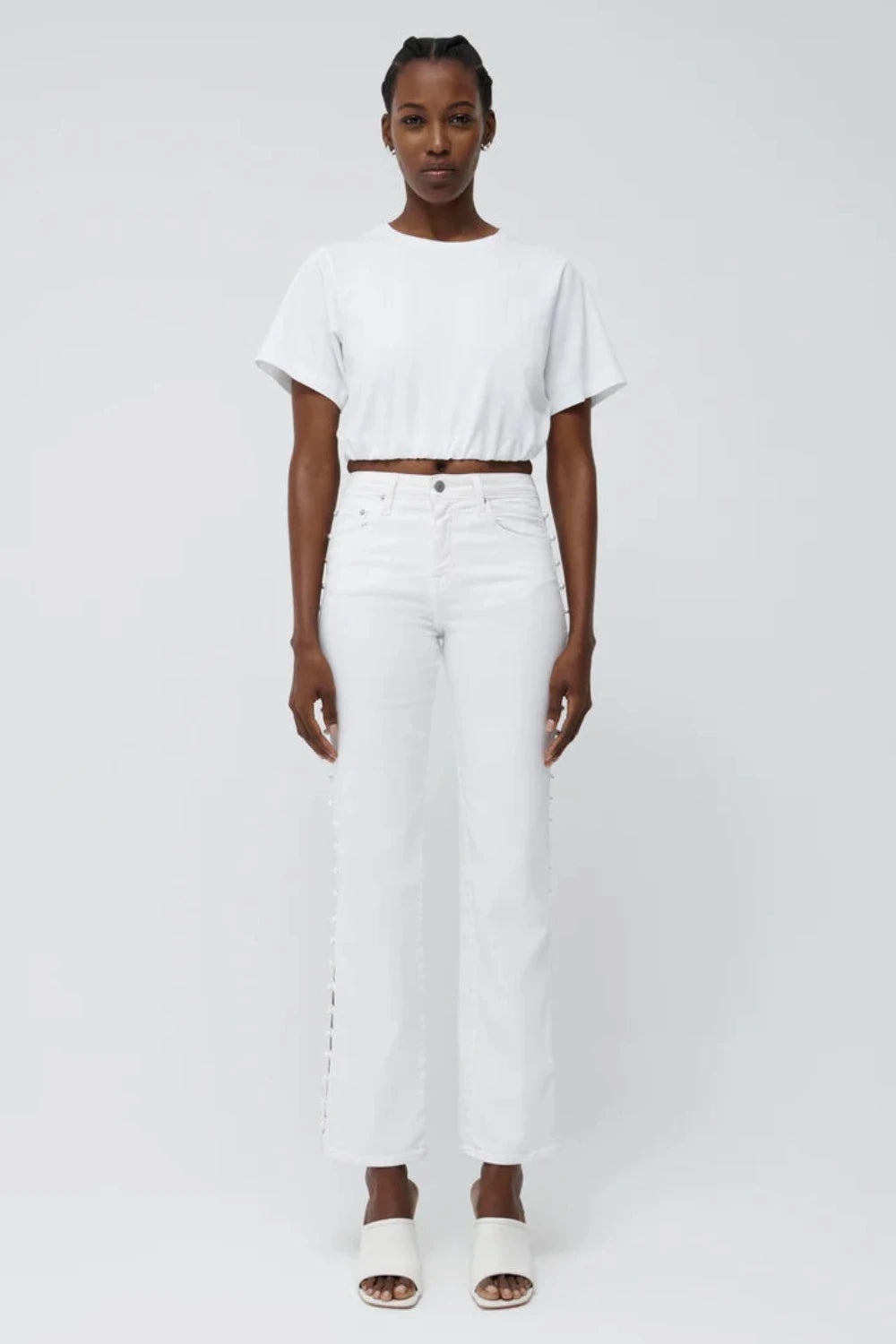 Jojo Short Sleeve Cropped T-Shirt White - 1