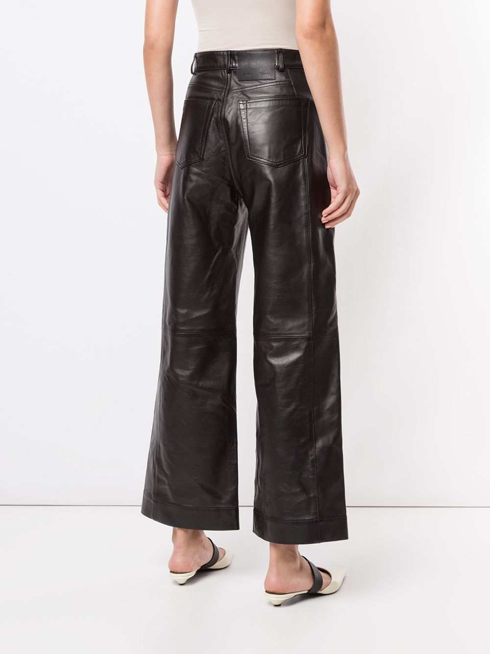 high-rise leather culottes - 4