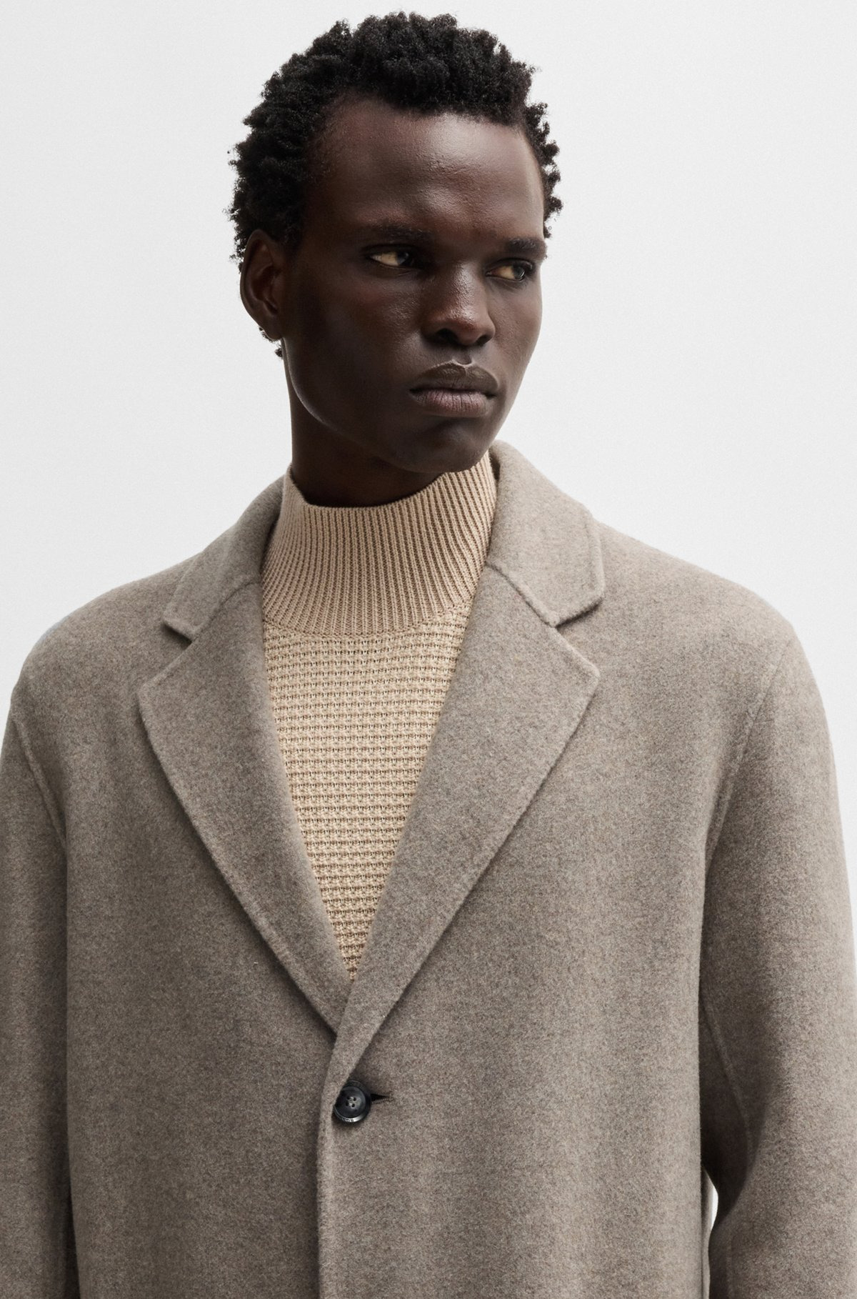 RELAXED-FIT COAT IN A MICRO-PATTERNED WOOL BLEND - 3