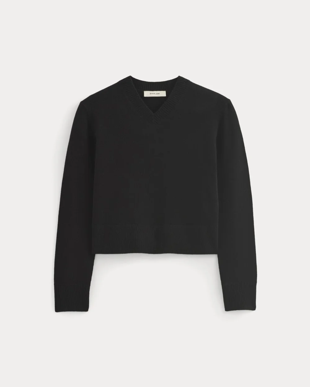 CASHMERE CROPPED HIGH-V SWEATER - 1
