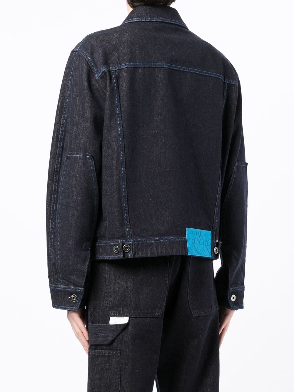 contrast-stitch denim jacket - 4