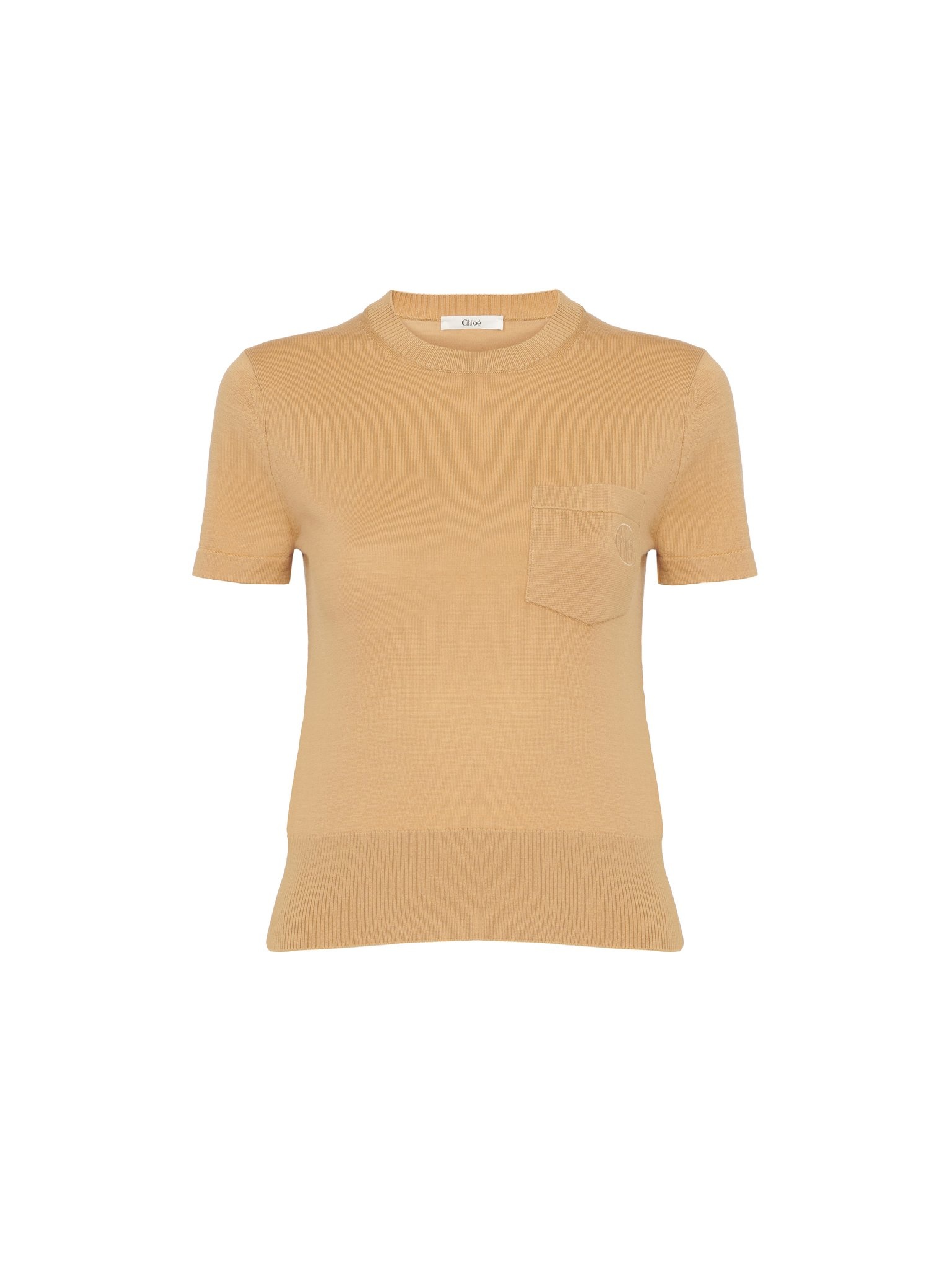 CREW-NECK T-SHIRT IN SUPERFINE WOOL KNIT - 1