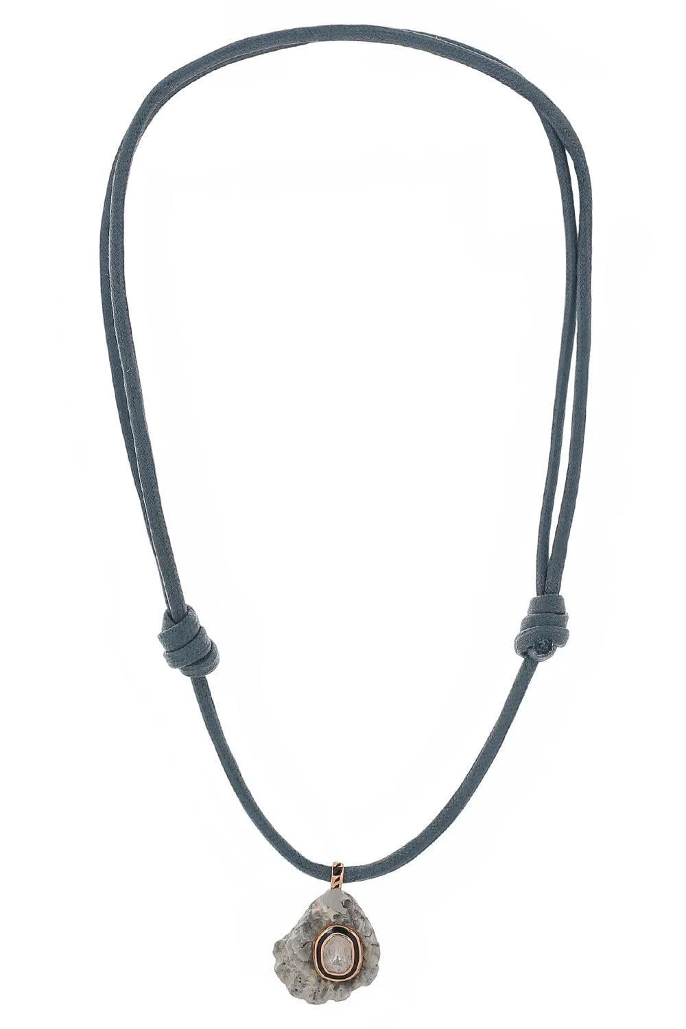 Diamond Cat Paw Shell Blue Necklace - 1