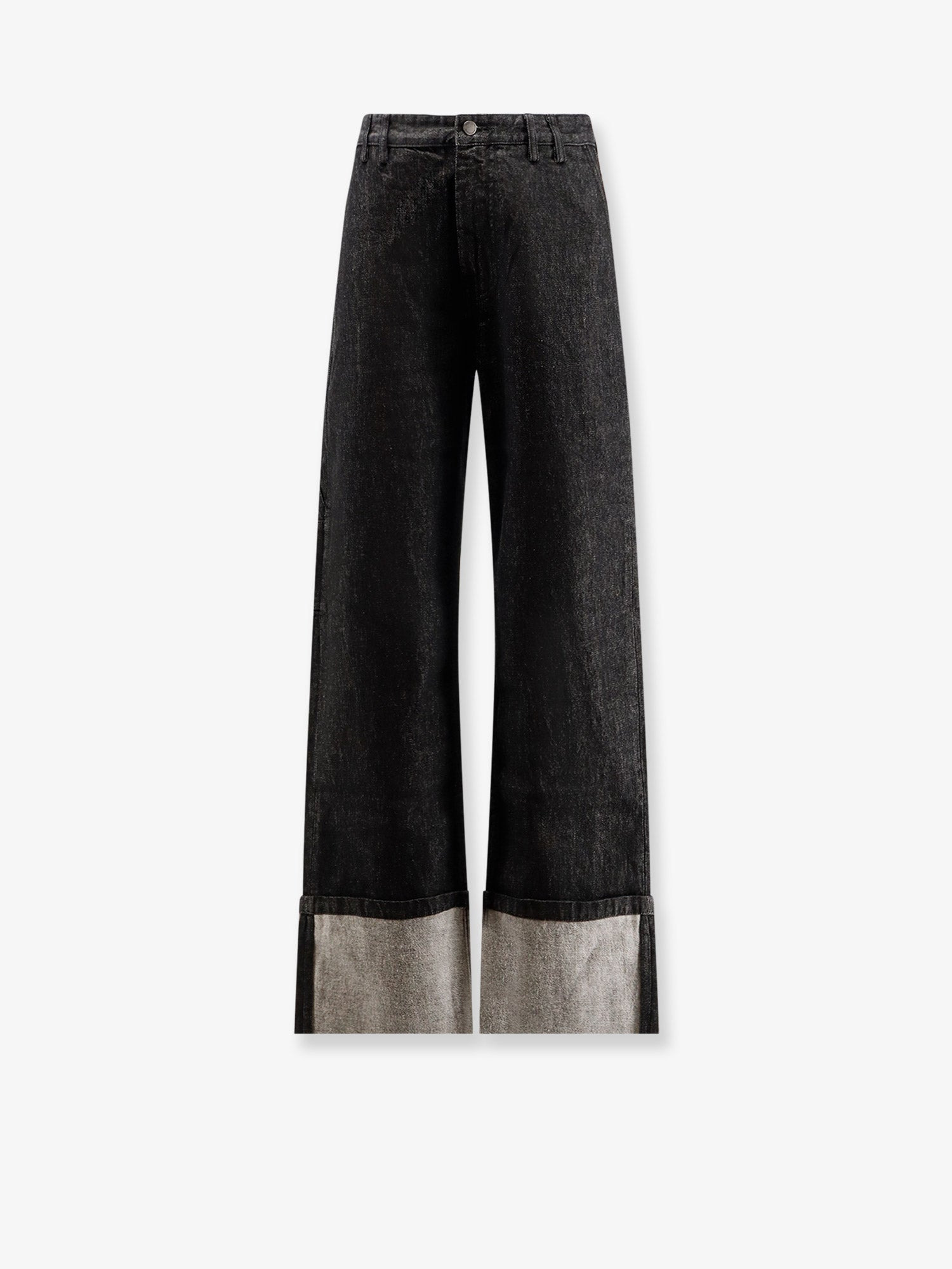 Cuff Raw Cotton Jeans - 1