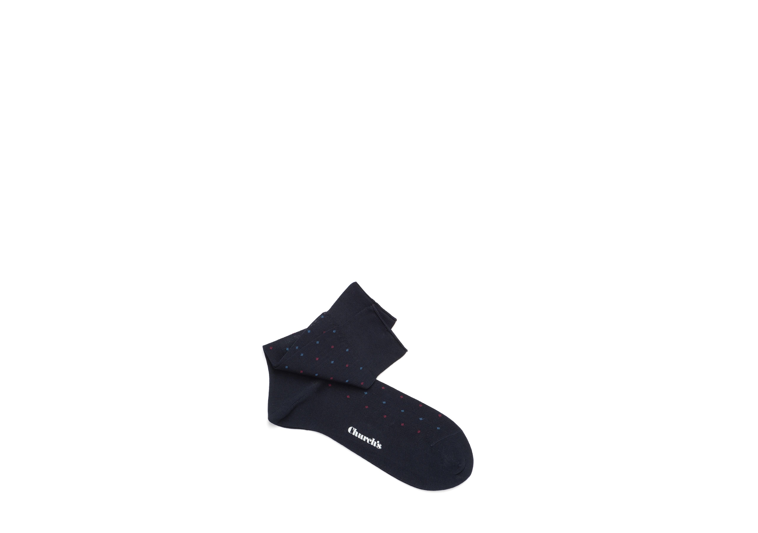 Contrast diamond socks
Cotton Dot Short Navy - 1