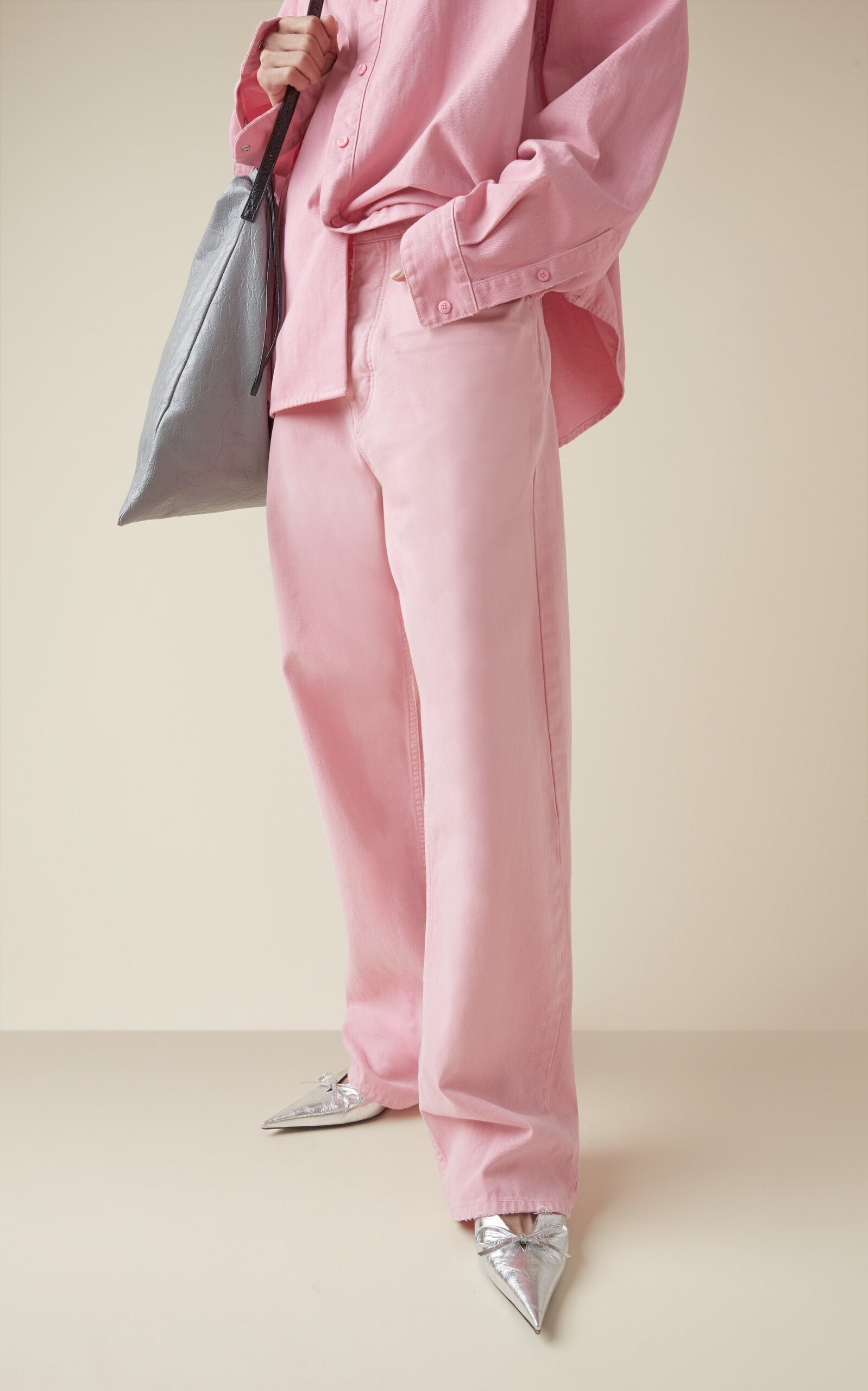 Rigid Drop-Rise Wide-Leg Jeans pink - 3