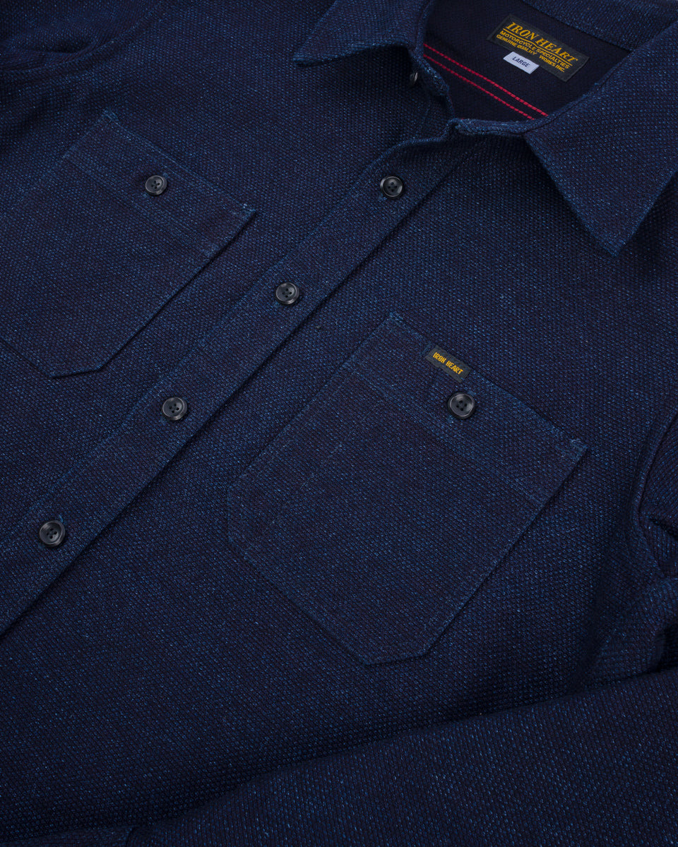 IHSH-397-IND 21oz Sashiko Work Shirt - Indigo - 9