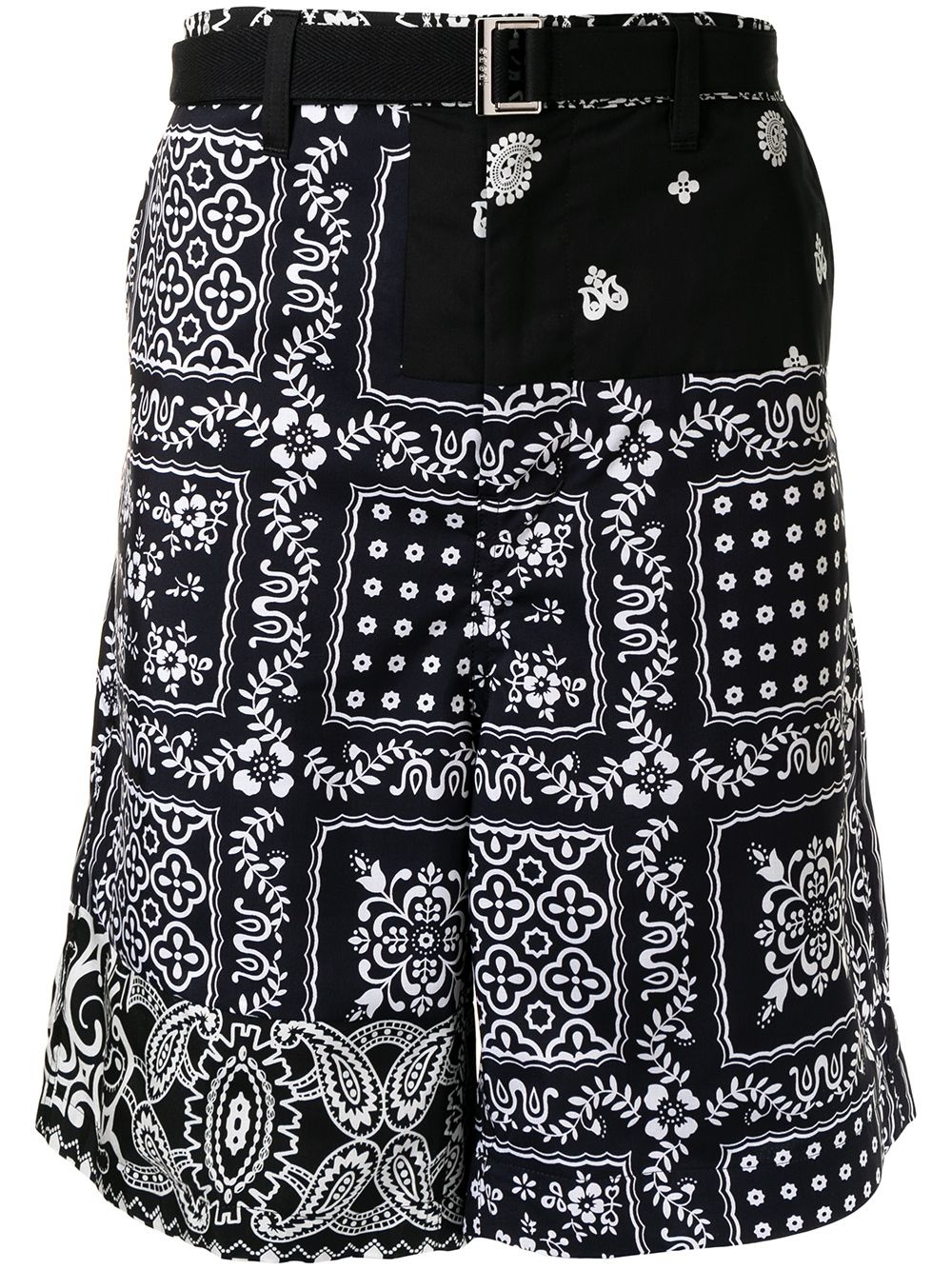 bandana-print cargo shorts - 1