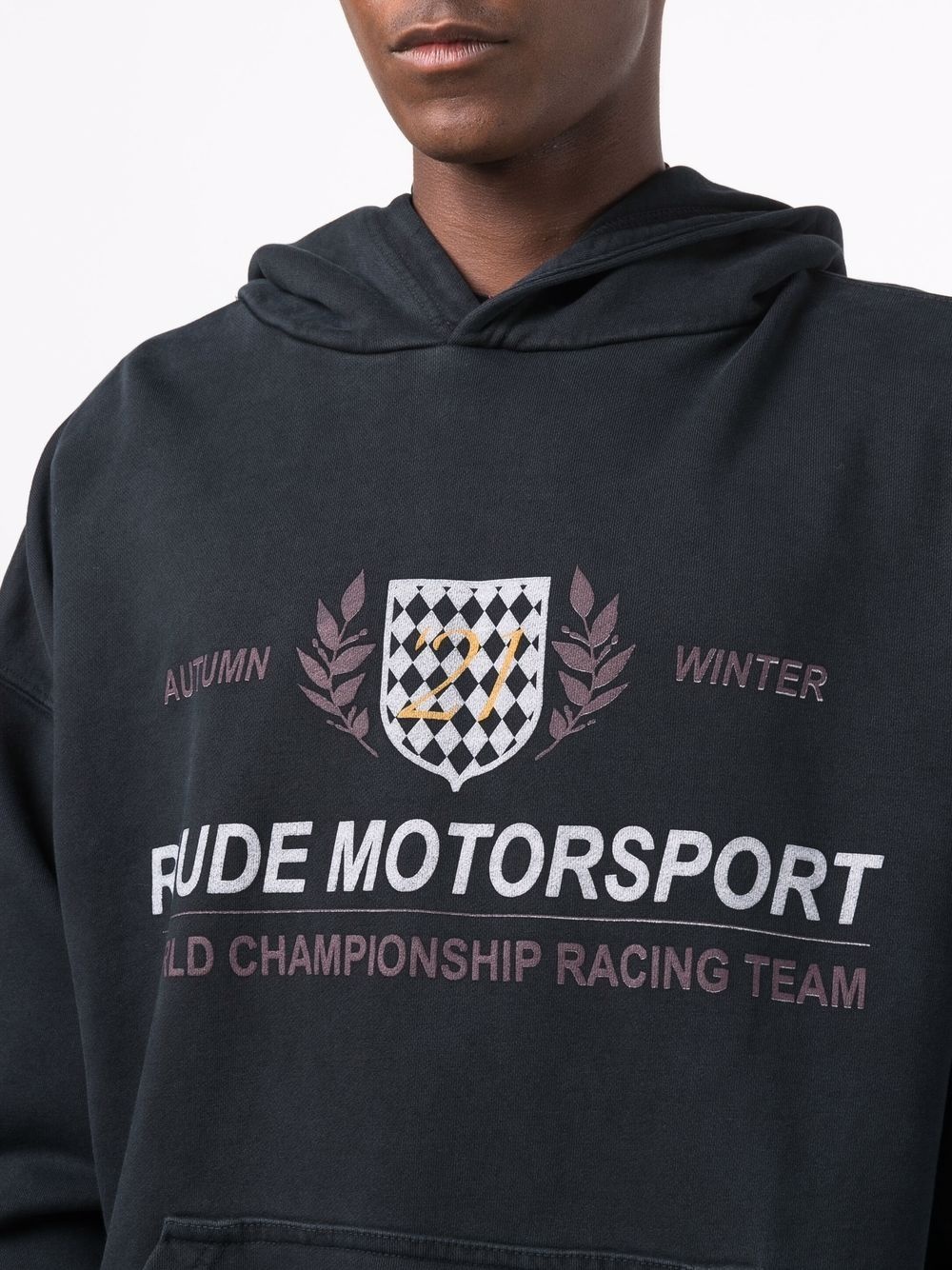 Motor Crest cotton hoodie - 5