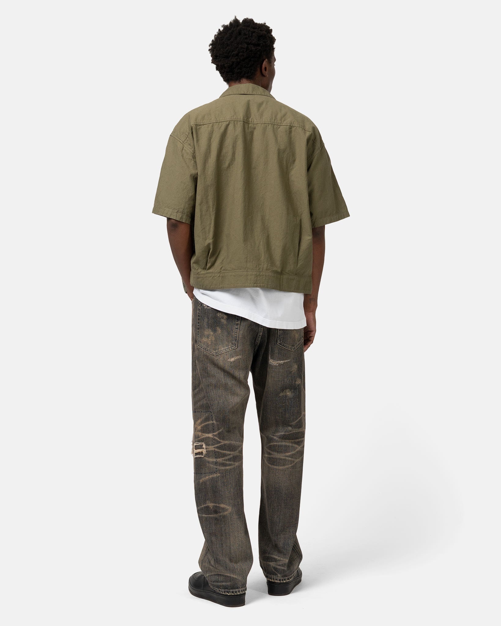 Belted Officer Shirt SS Olive Drab - 3