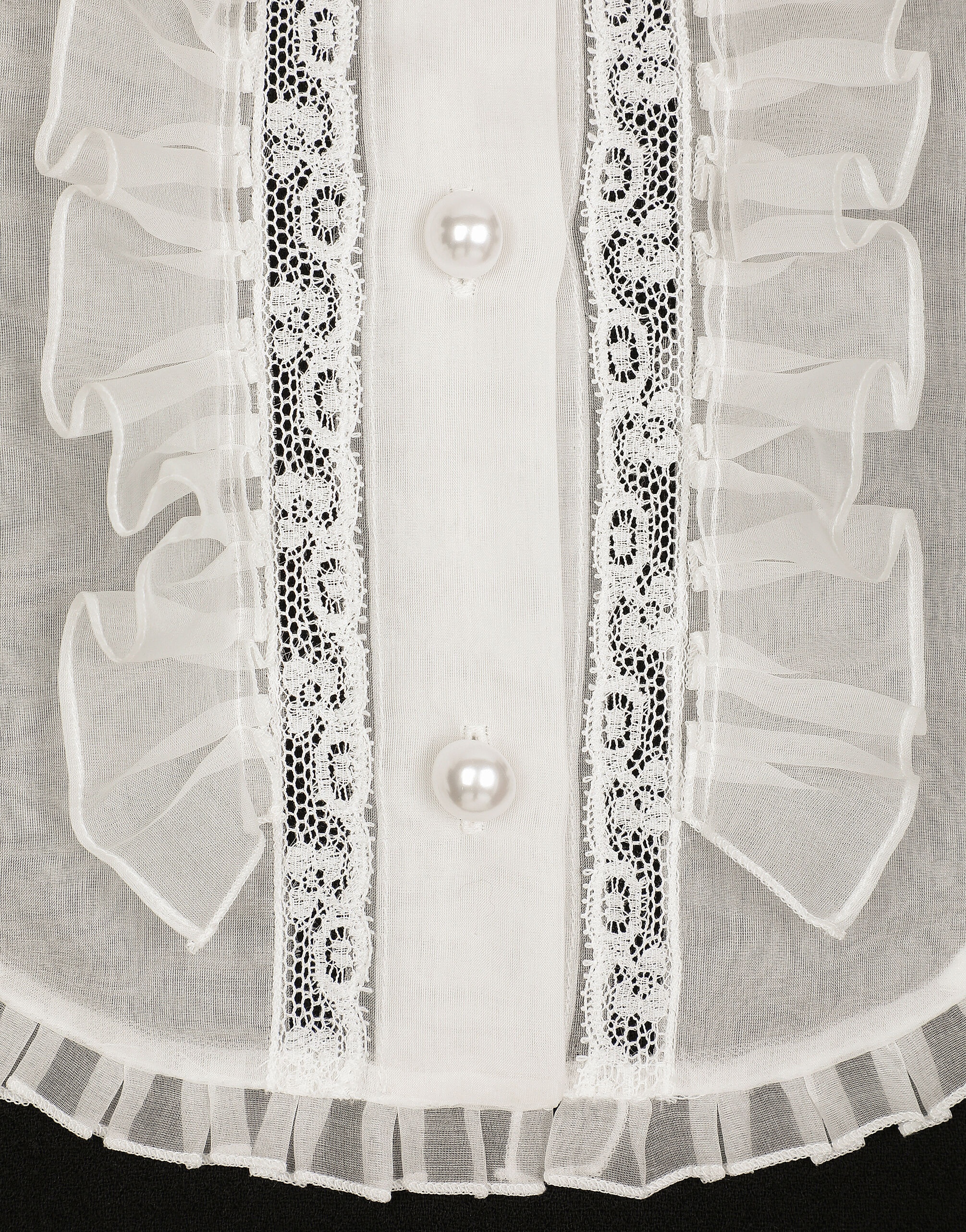 Short wool crepe dress with organza shirt front - 11