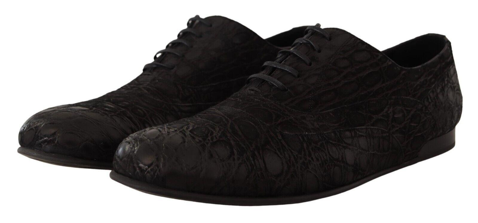 Dolce & Gabbana Black Caiman Leather Mens Oxford Shoes - 3