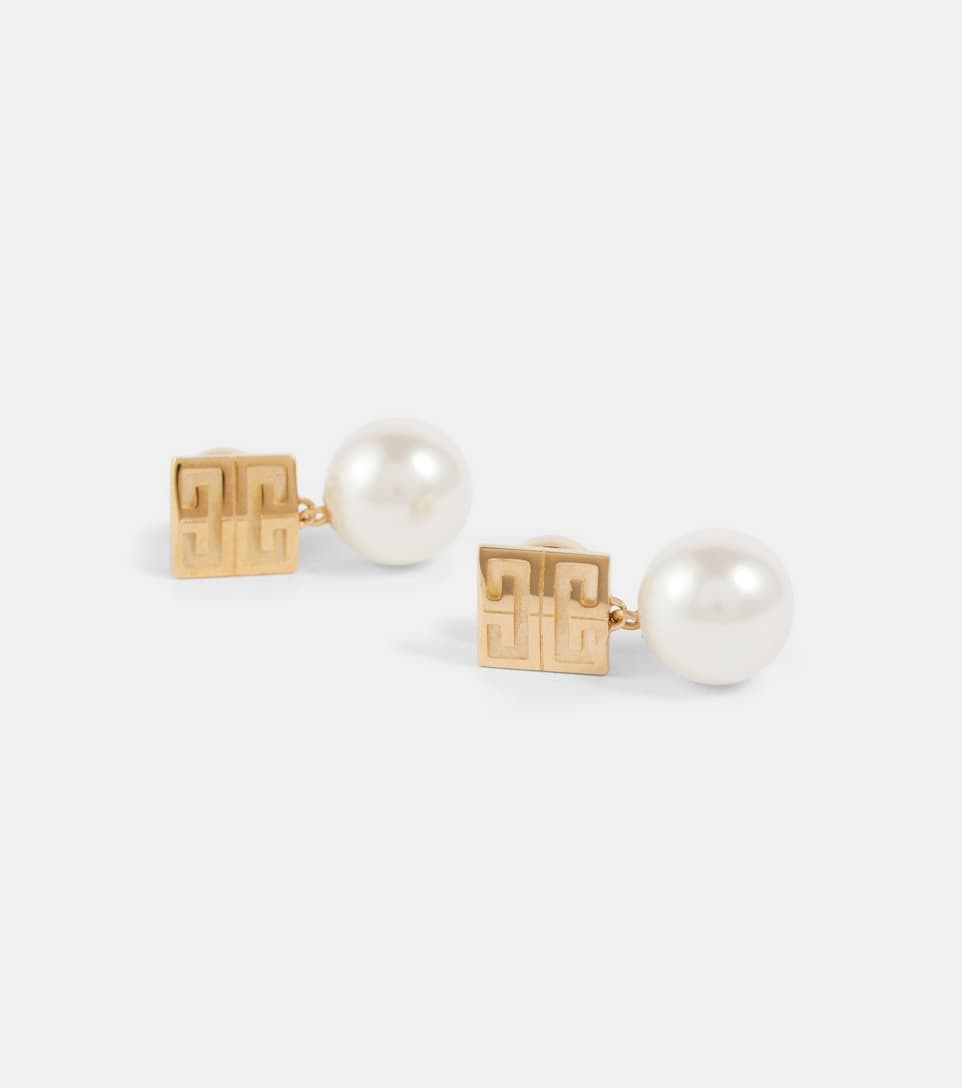 4G embellished brass earrings - 4