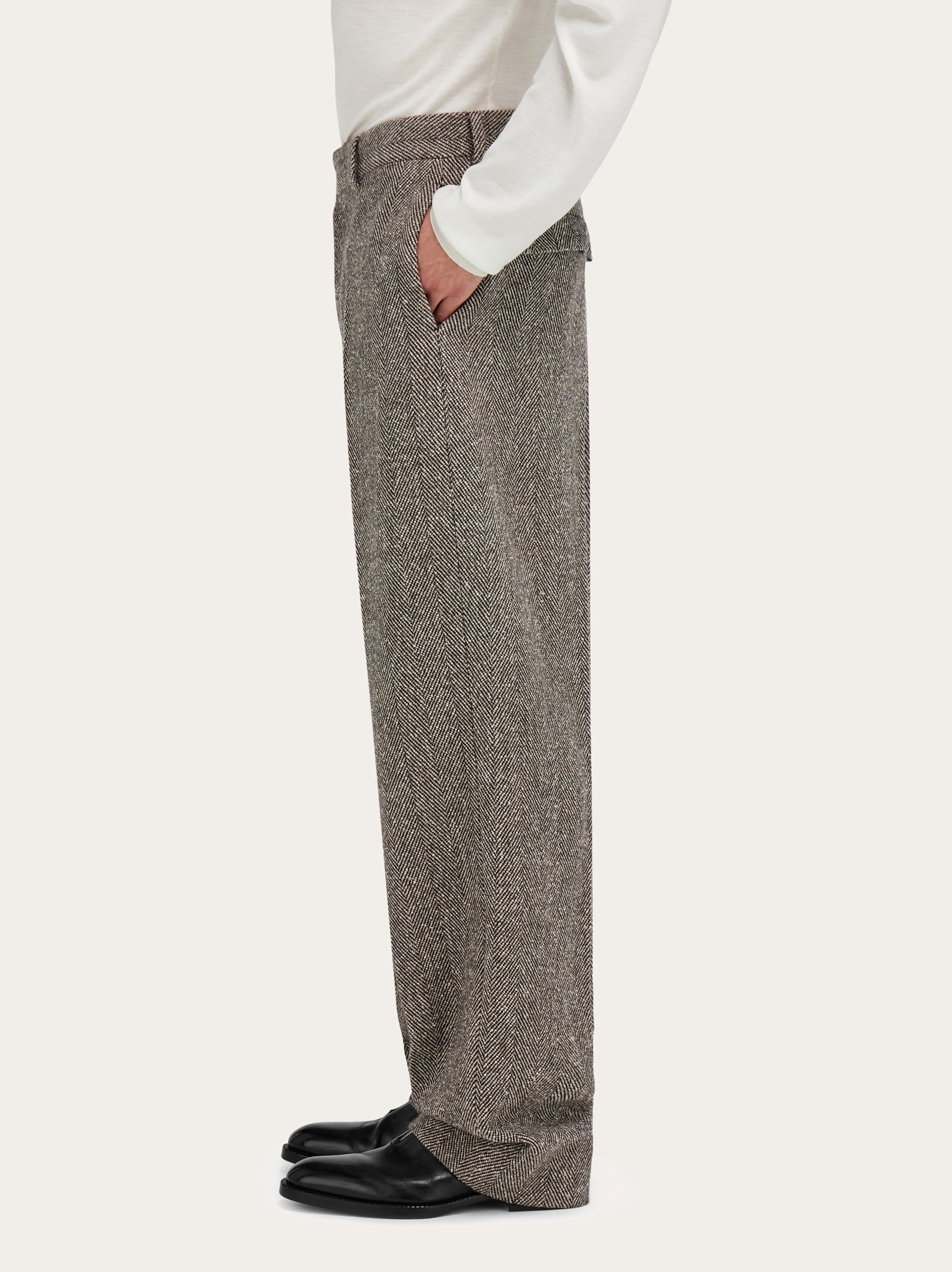 Wide legged chevron trouser - 3