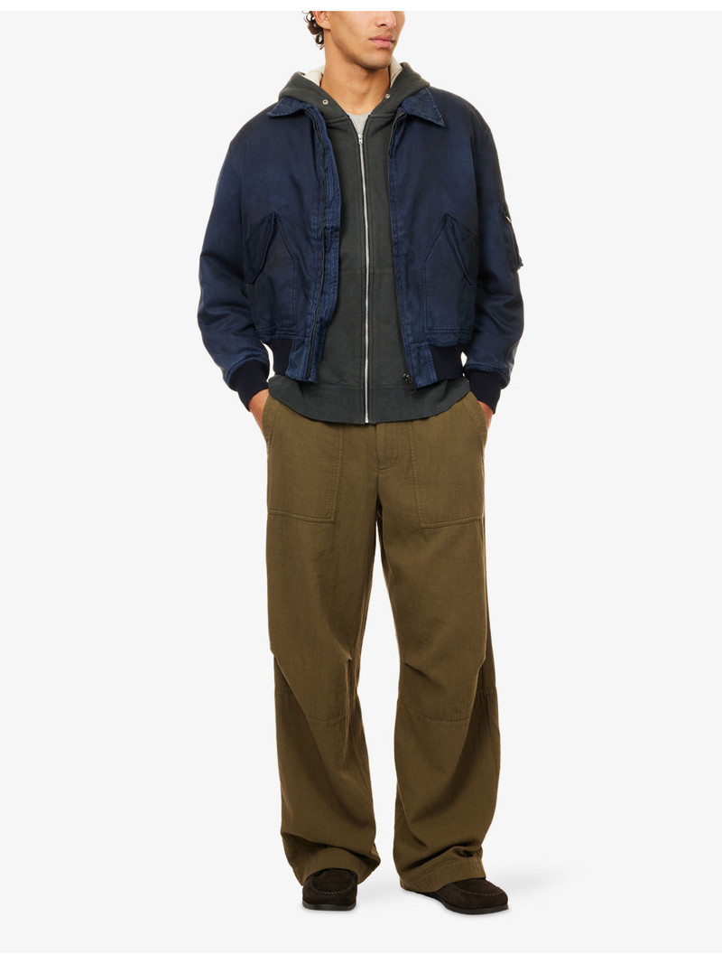 A.PRESSE Pointed-Collar Padded Cotton-And-Silk Jacket outlook