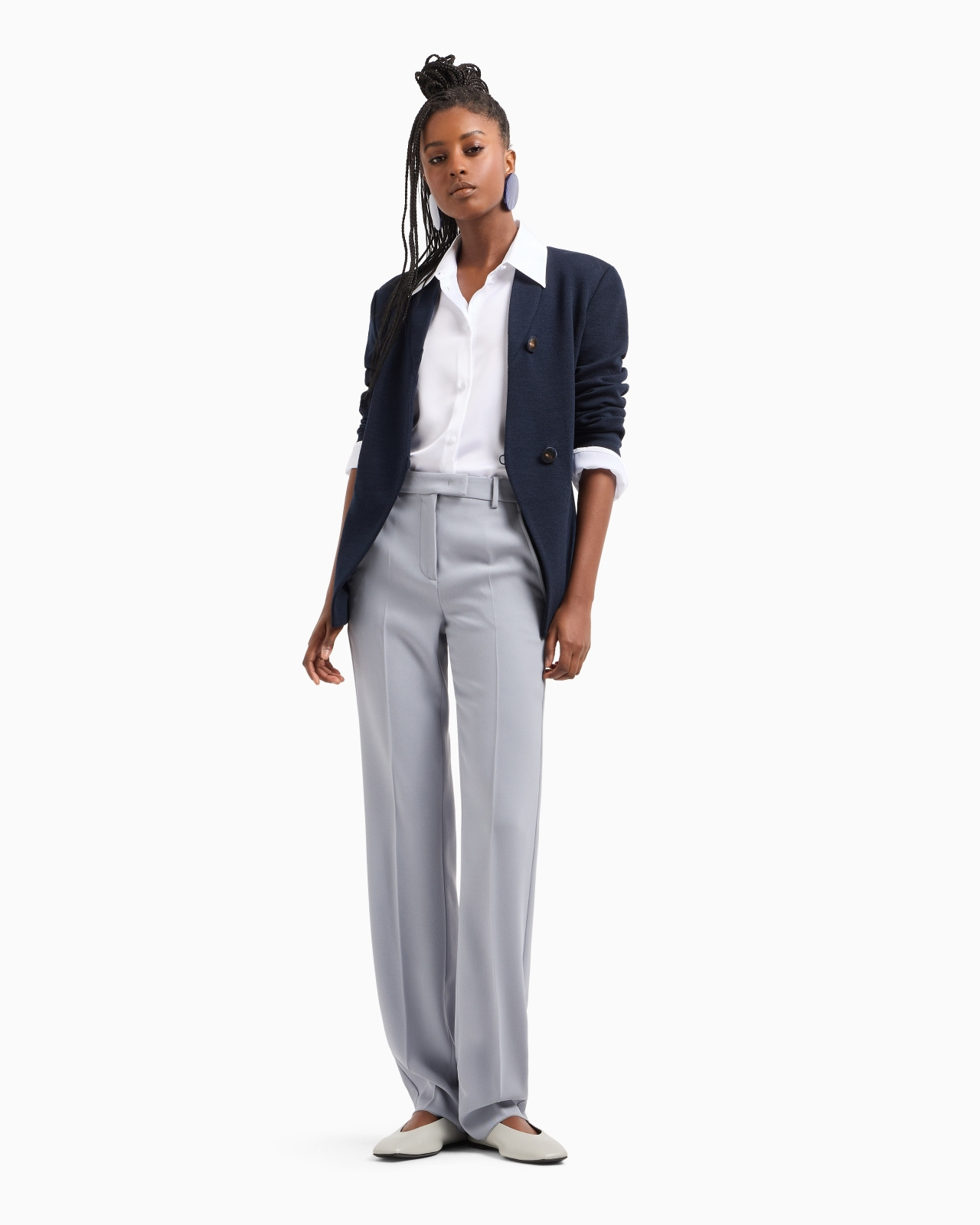 Satin crêpe shirt with back button detail - 4