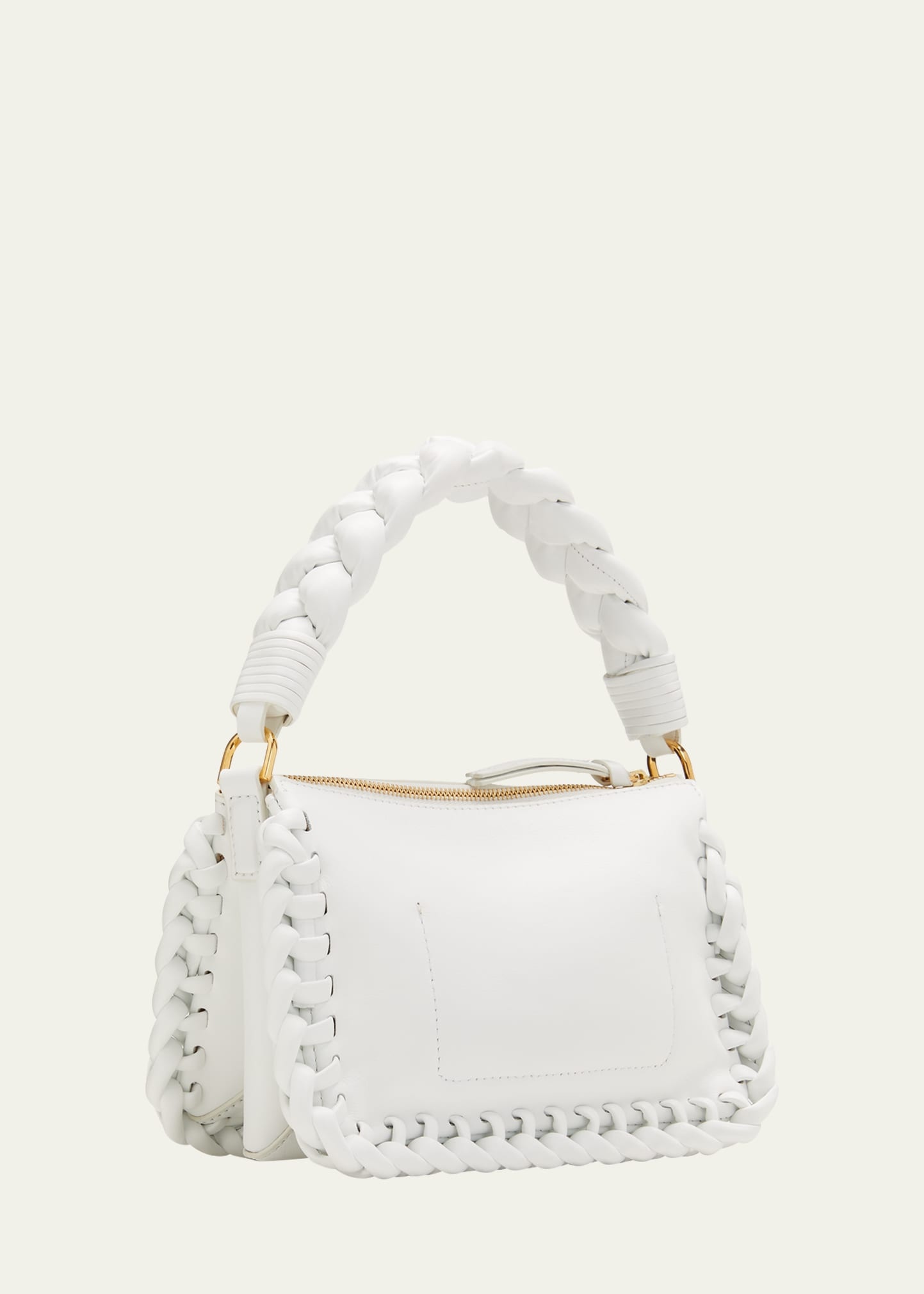 Small Braided Leather Top-Handle Bag - 3