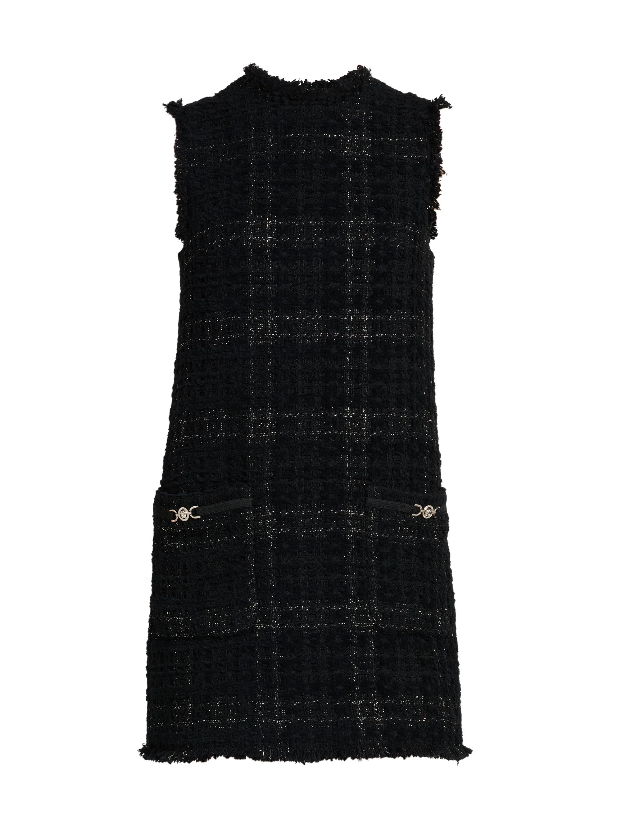 Women's Cotton-Blend Tweed Shift Dress - Black - 1