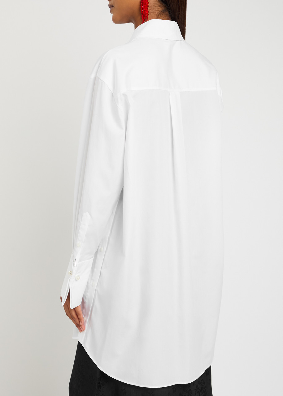 Simone Rocha Elongated Cuff Button Placket Cotton-poplin Shirt - 3