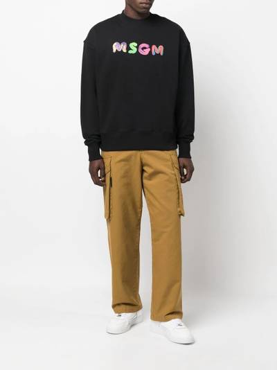 MSGM logo-print cotton jumper outlook