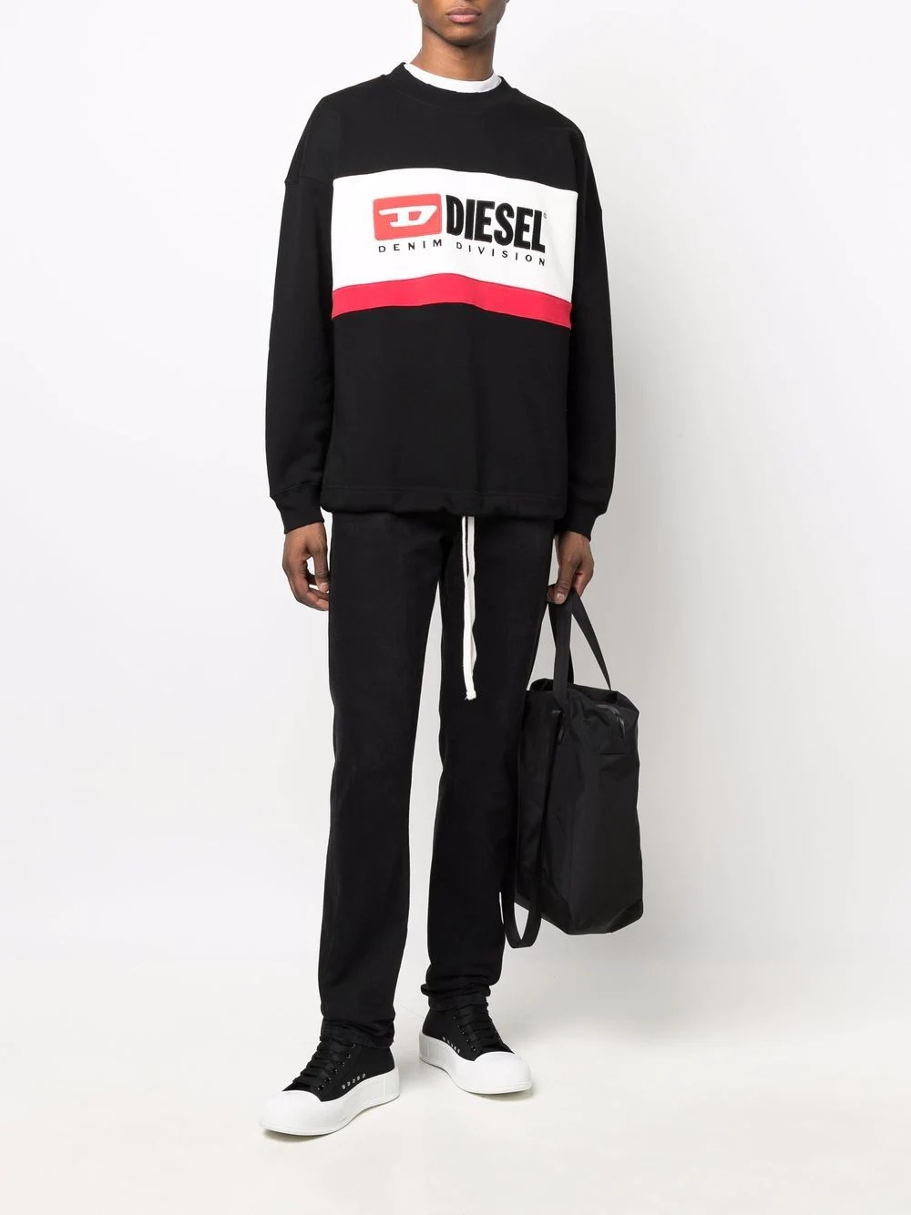 logo-print crew neck sweatshirt - 2