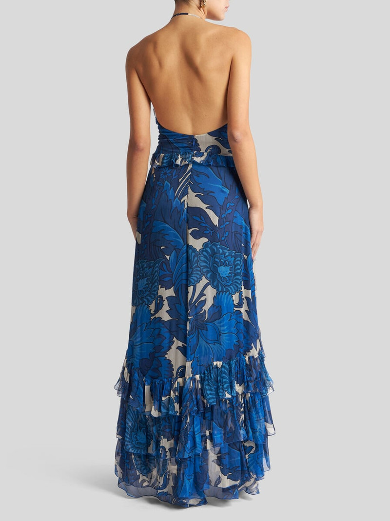 DRESS WITH MAXI FLORAL PRINT AND DETACHABLE CAPE 5