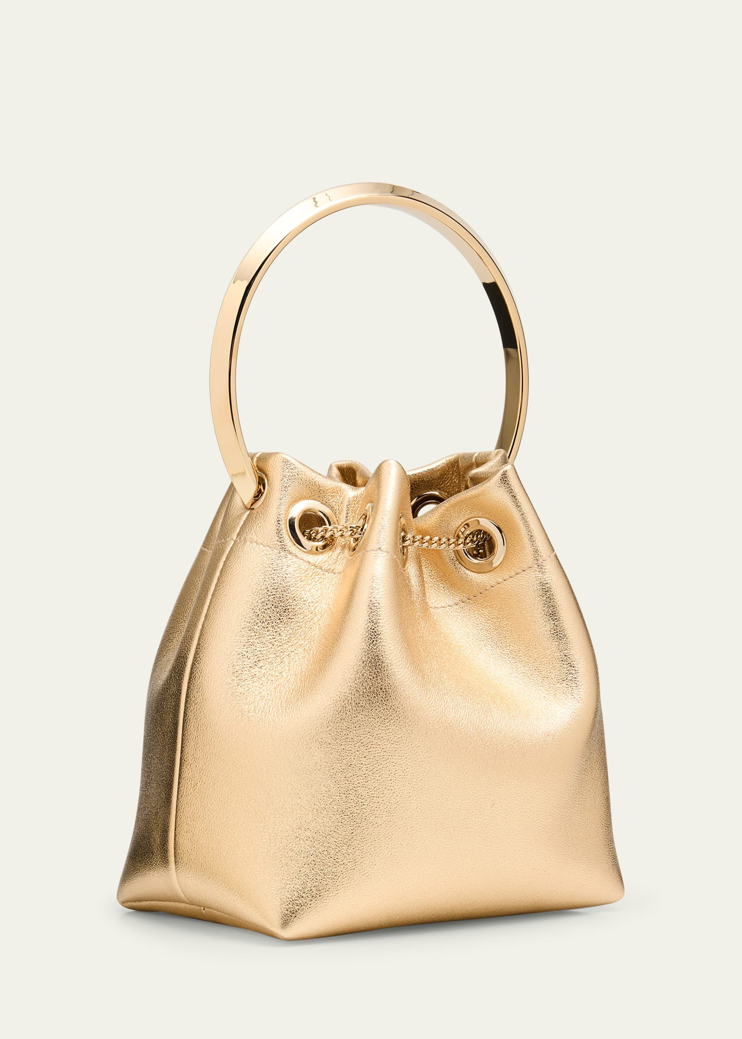 Micro Bon Bon Metallic Nappa Leather Bucket Bag - 3