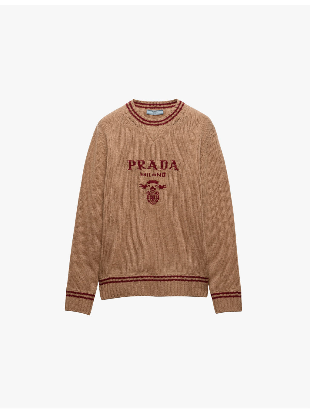 Logo-print crew-neck wool and cashmere-blend jumper - 1