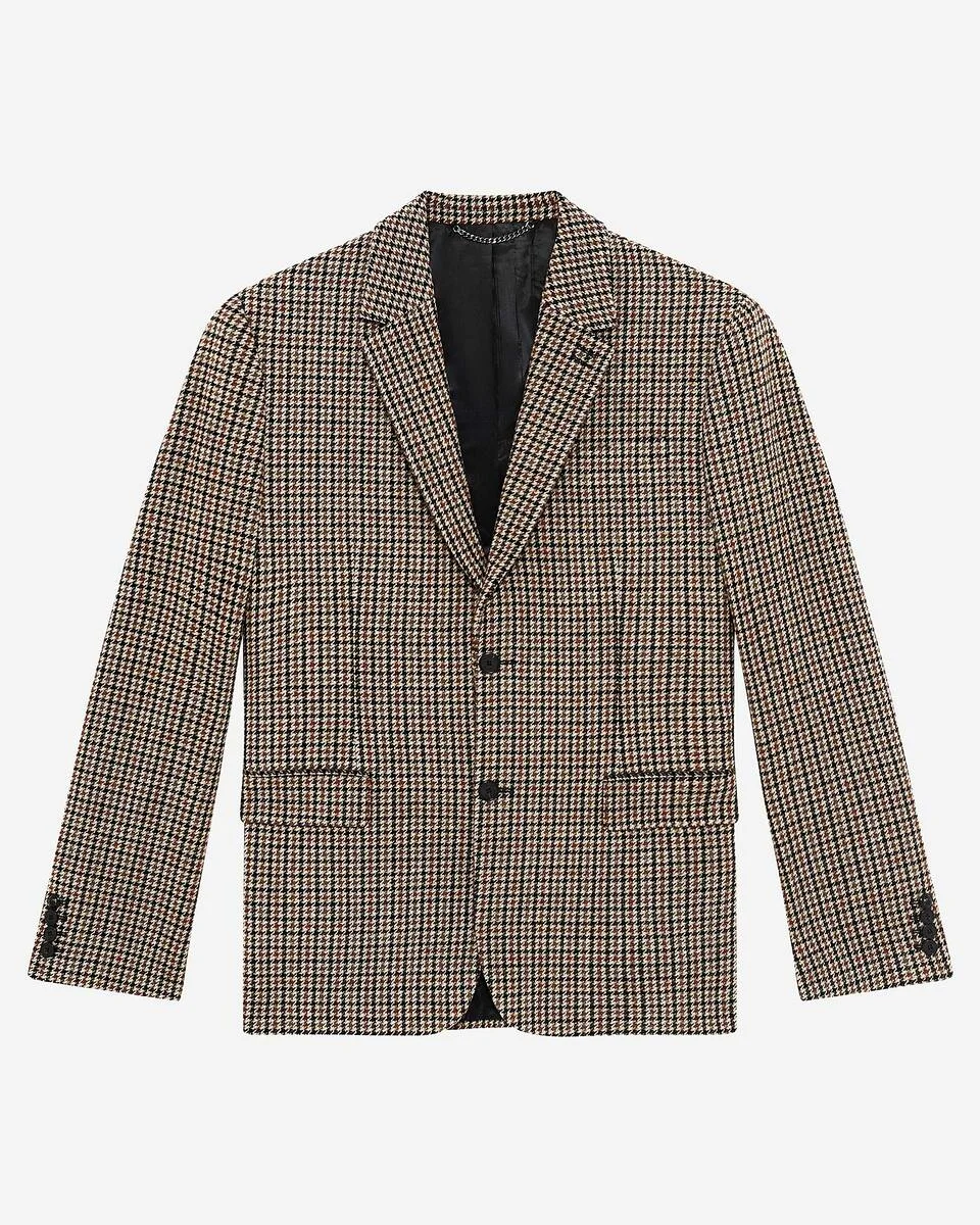 BROWN AND BLACK HOUNDSTOOTH JACKET - 1