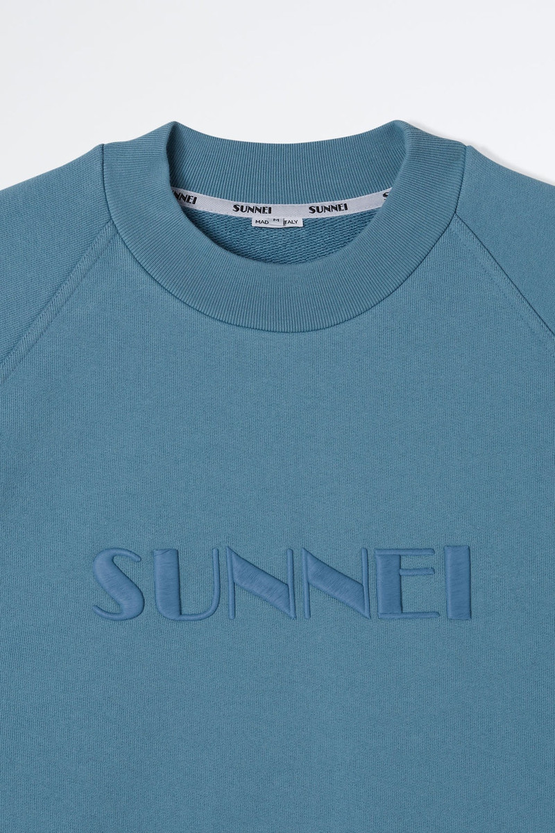LIGHT BLUE SWEATSHIRT WITH EMBROIDERED LOGO 8