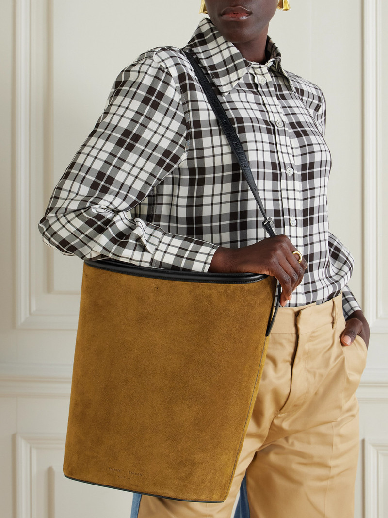 Proenza Schouler Brant Leather-trimmed Suede Bucket Bag outlook