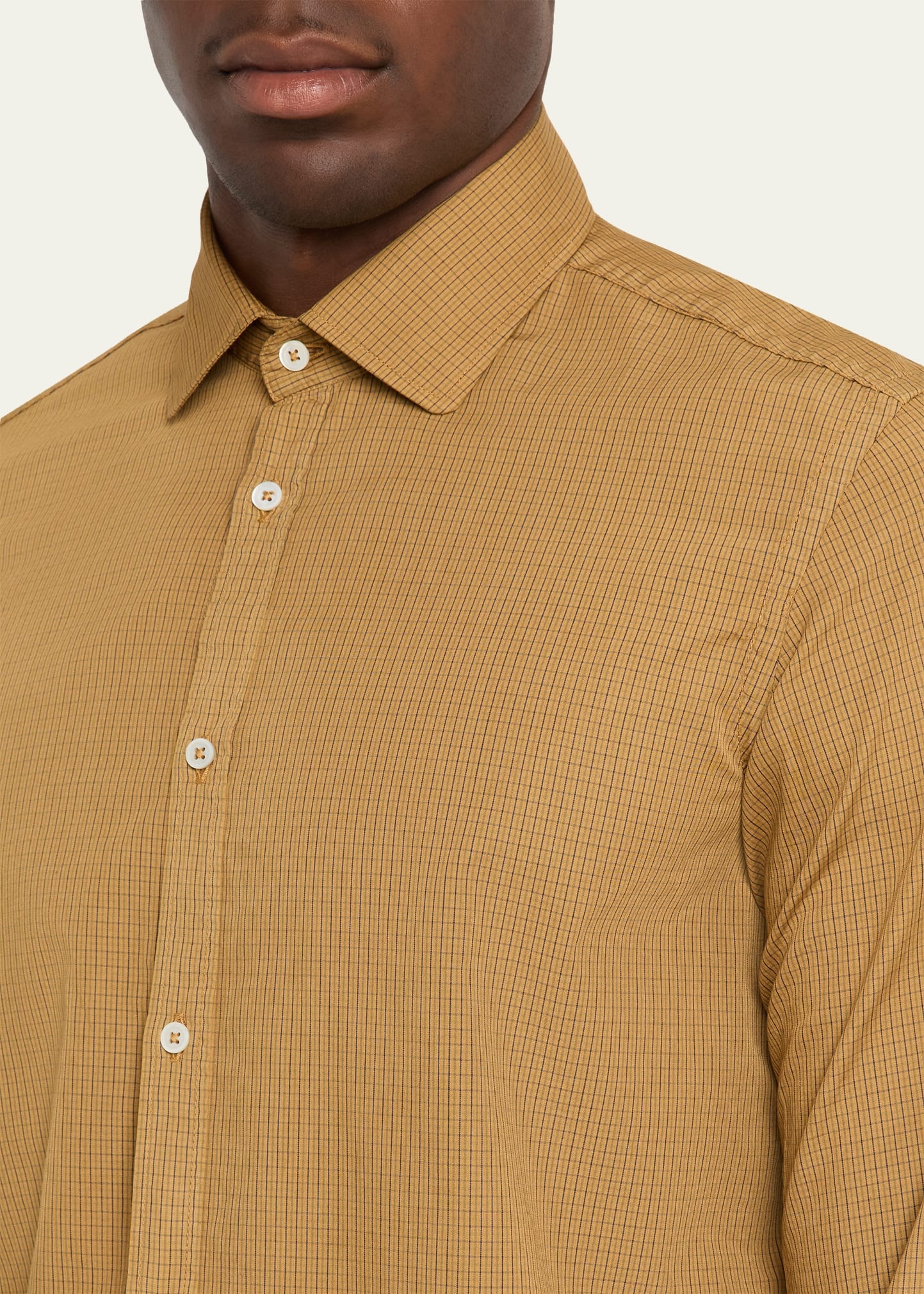 Men's Canary Micro-Check Button-Down Shirt - 5