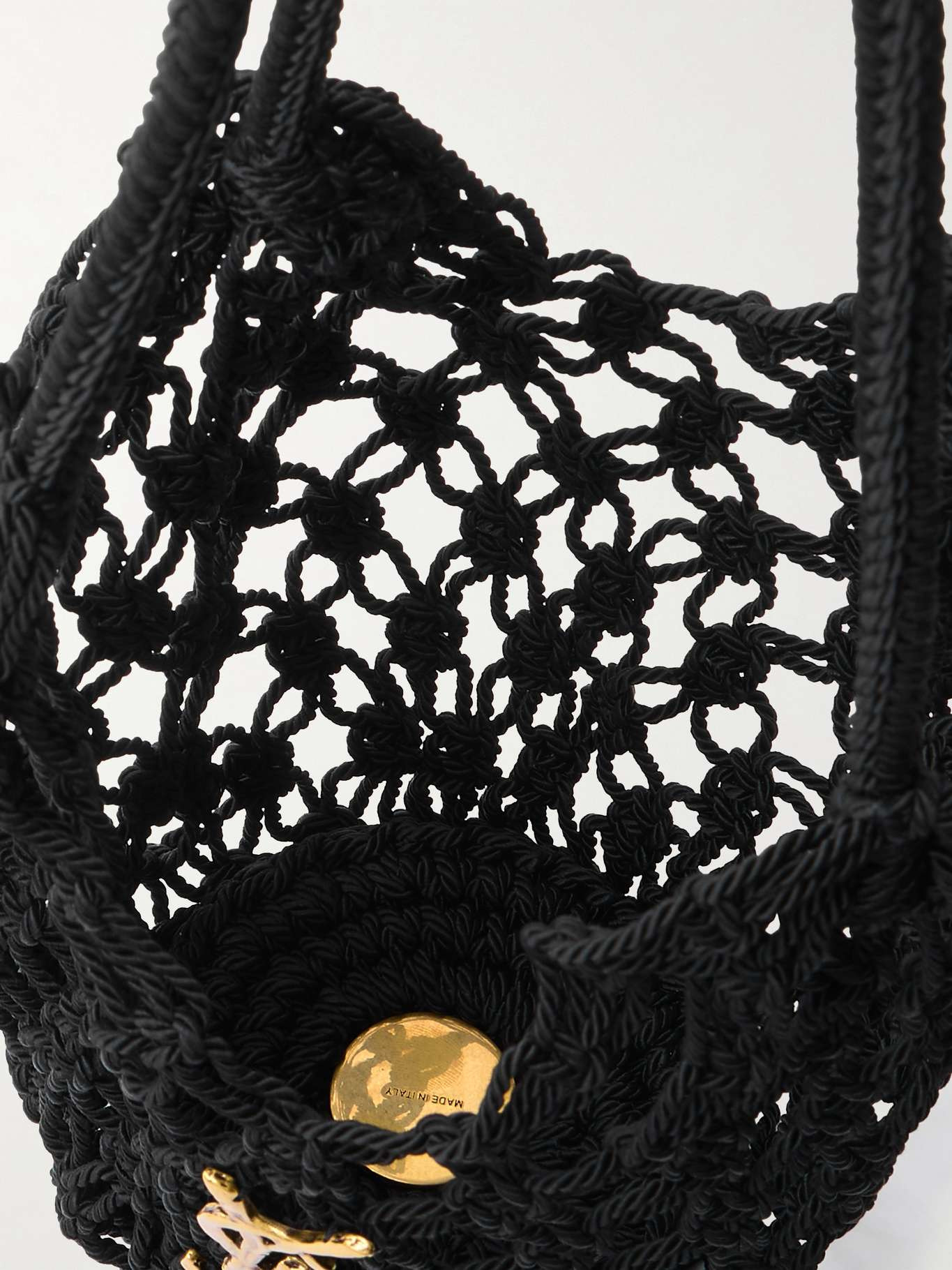 Woven cord shoulder bag Black - 5