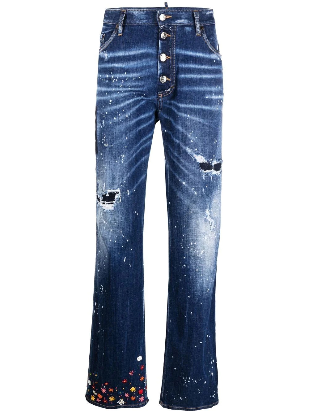 high-waisted straight-leg jeans - 1