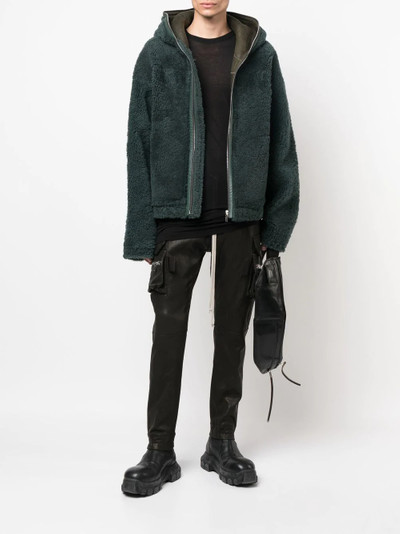 Rick Owens shearling zip-fastening hoodie outlook