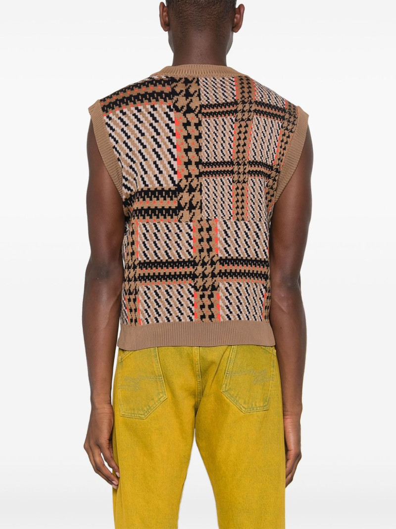 DUSK KNITTED VEST - ORANGE MIXED CHECKS 7