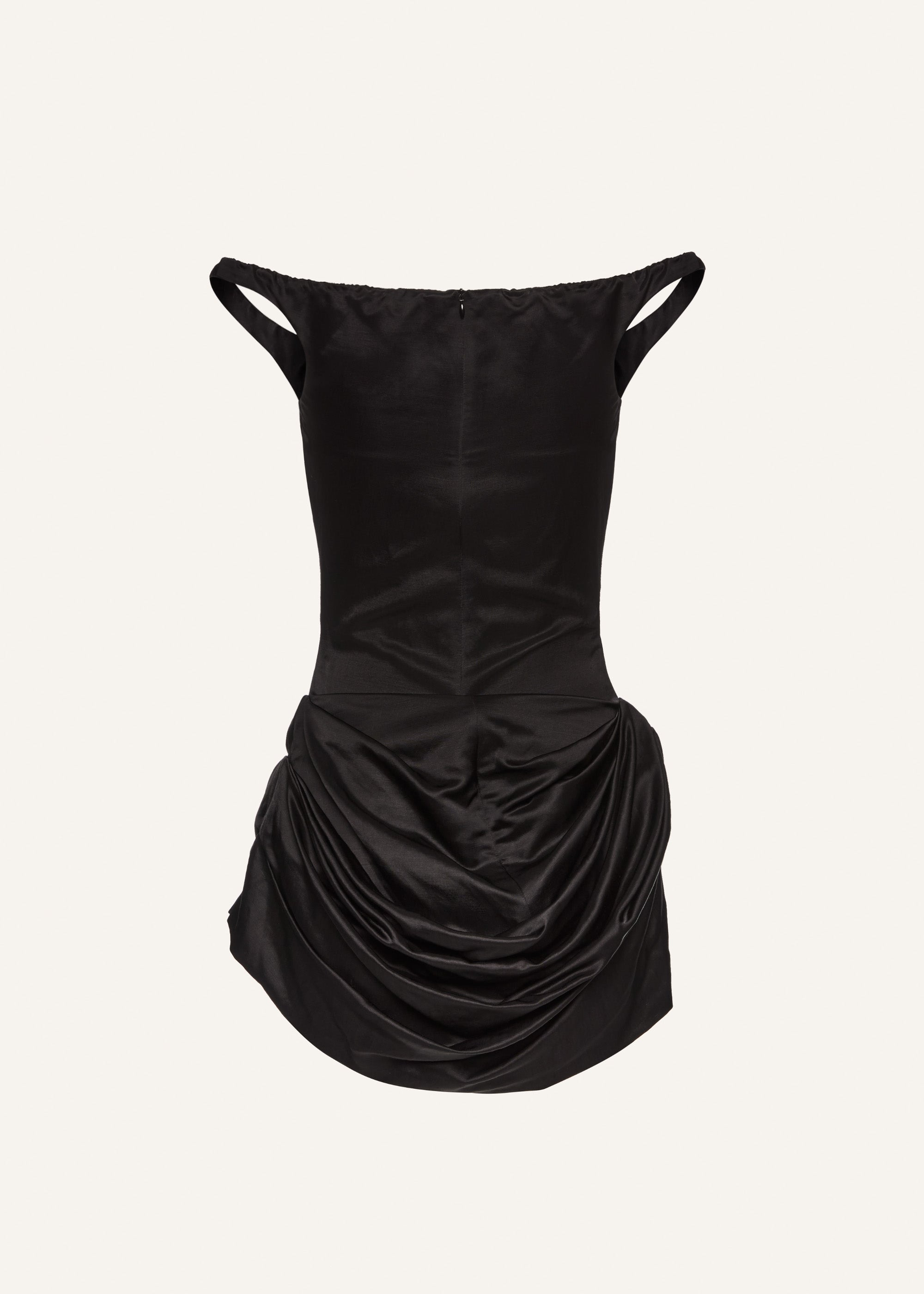 Off-shoulder bustier dress in black - 2