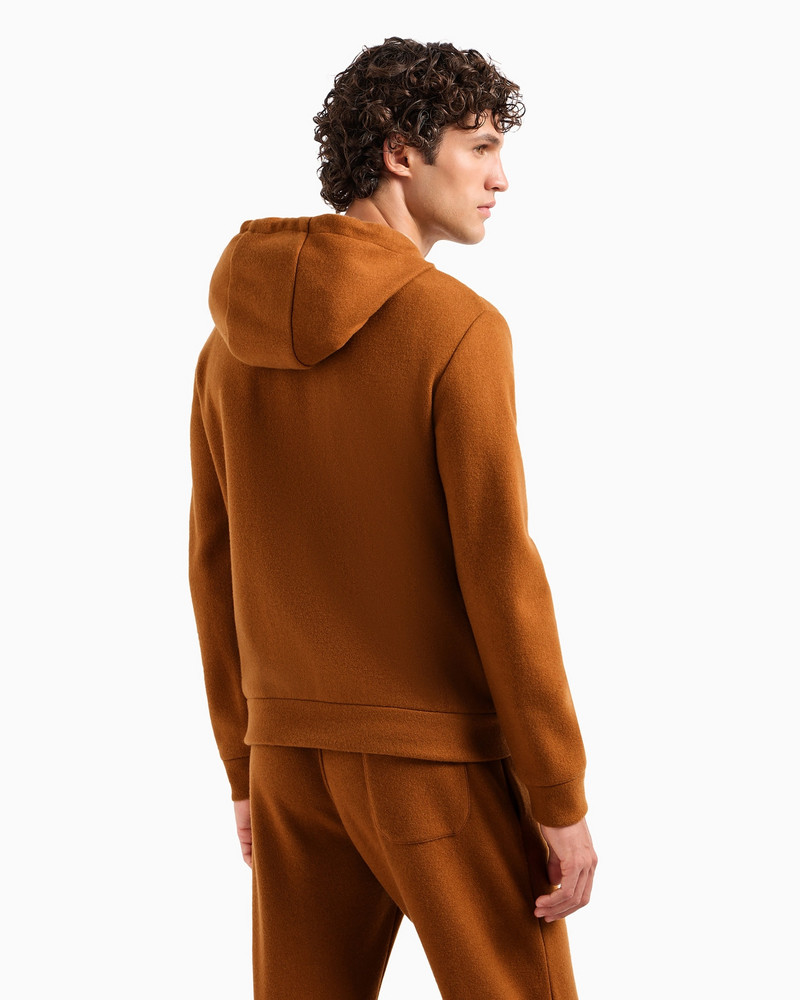 GIORGIO ARMANI VICUÑA SWEATSHIRT WITH HOOD IN CASHMERE AND VICUÑA 3
