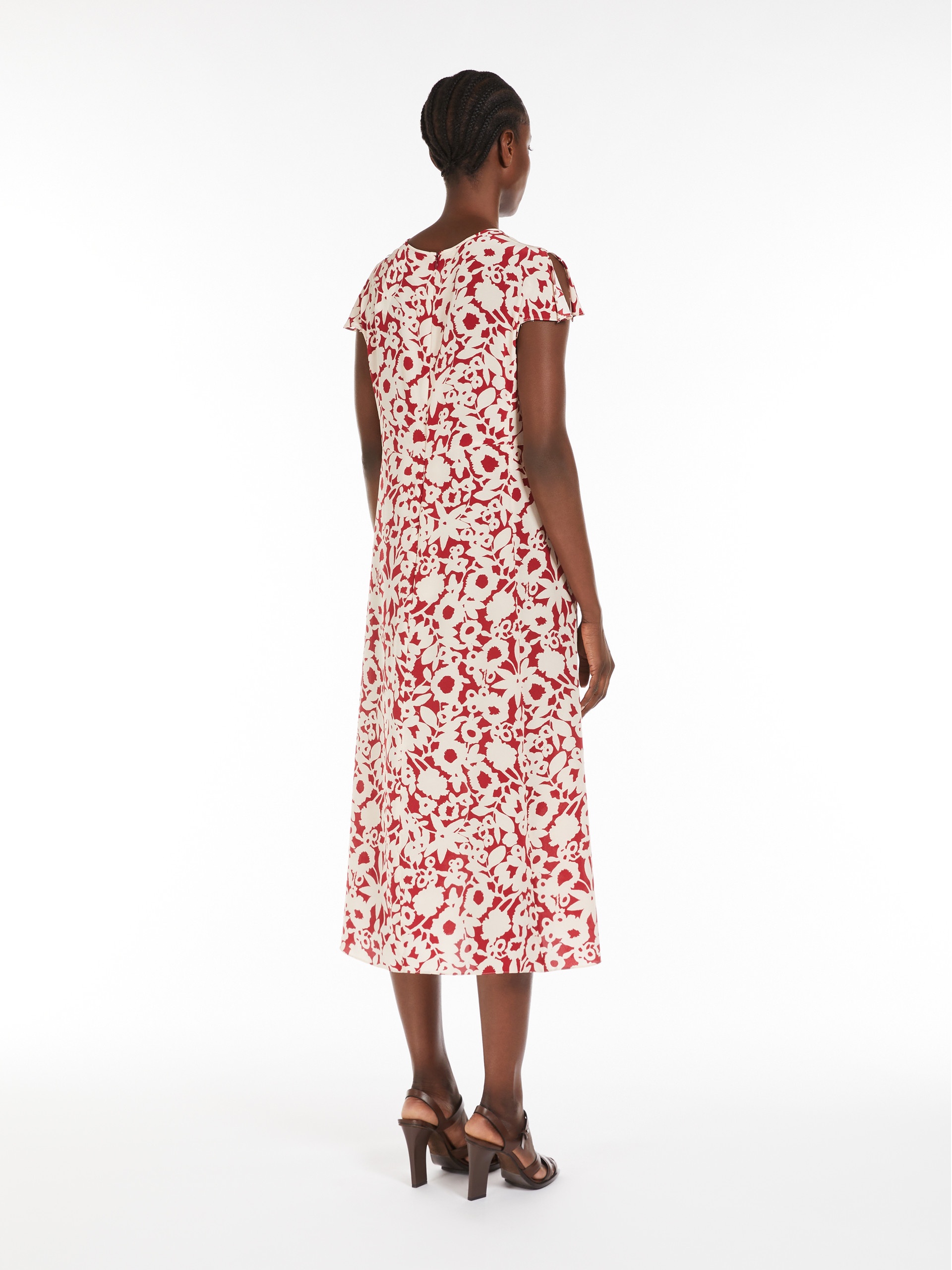 GISELLA Long printed crepe dress - 4