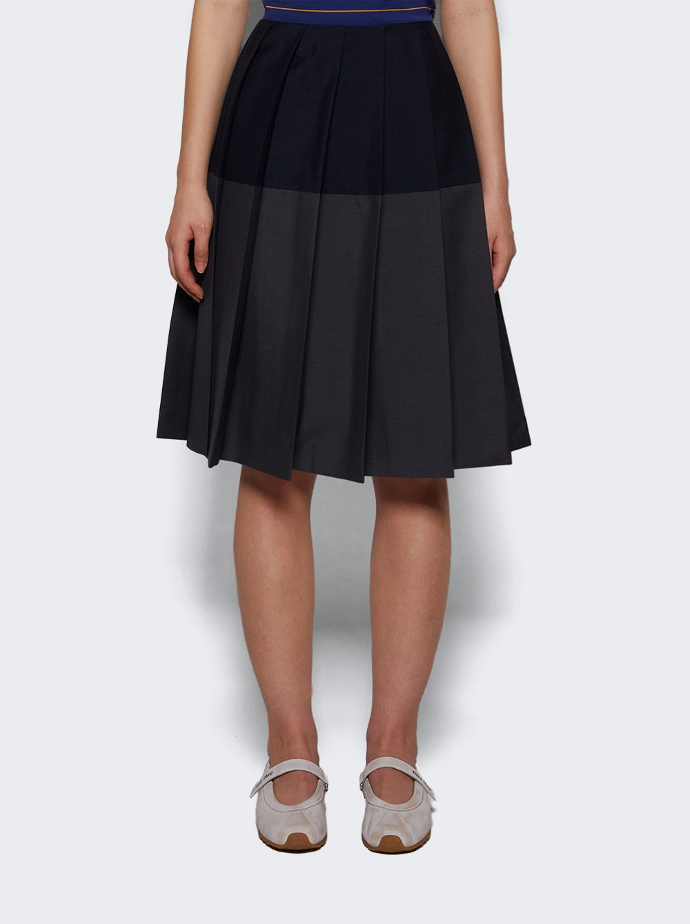 Bicolore Skirt Hematite And Navy - 2