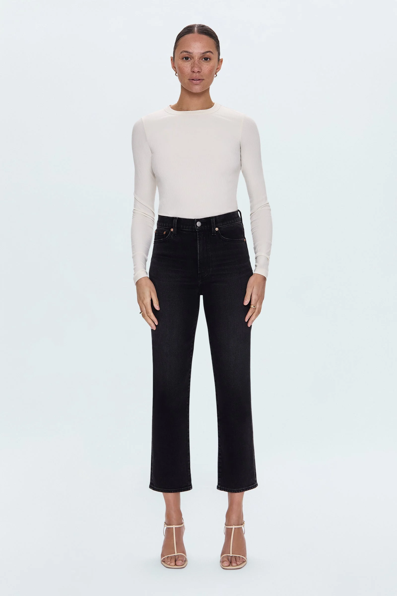 CHARLIE HIGH RISE CLASSIC STRAIGHT JEAN - DARK MIDNIGHT - 1