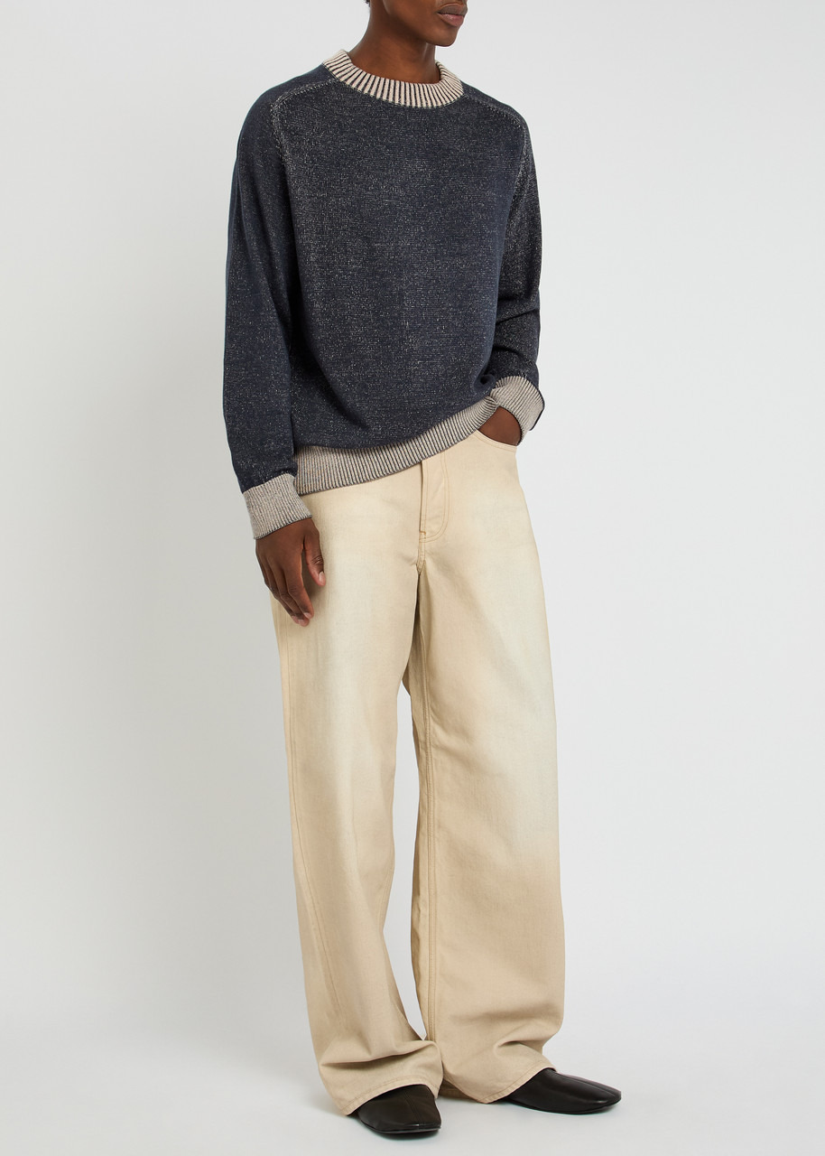 Ymc Two-tone Fine-knit Sweatshirt - 4