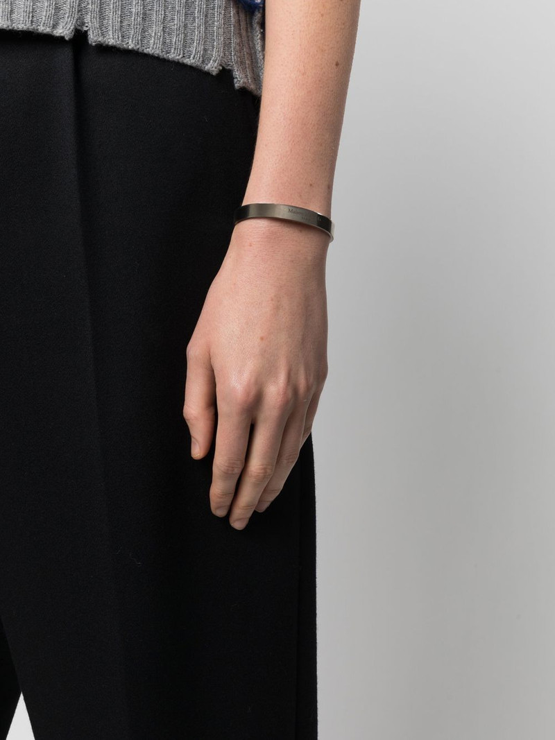 Maison Margiela logo-engraved cuff bracelet outlook